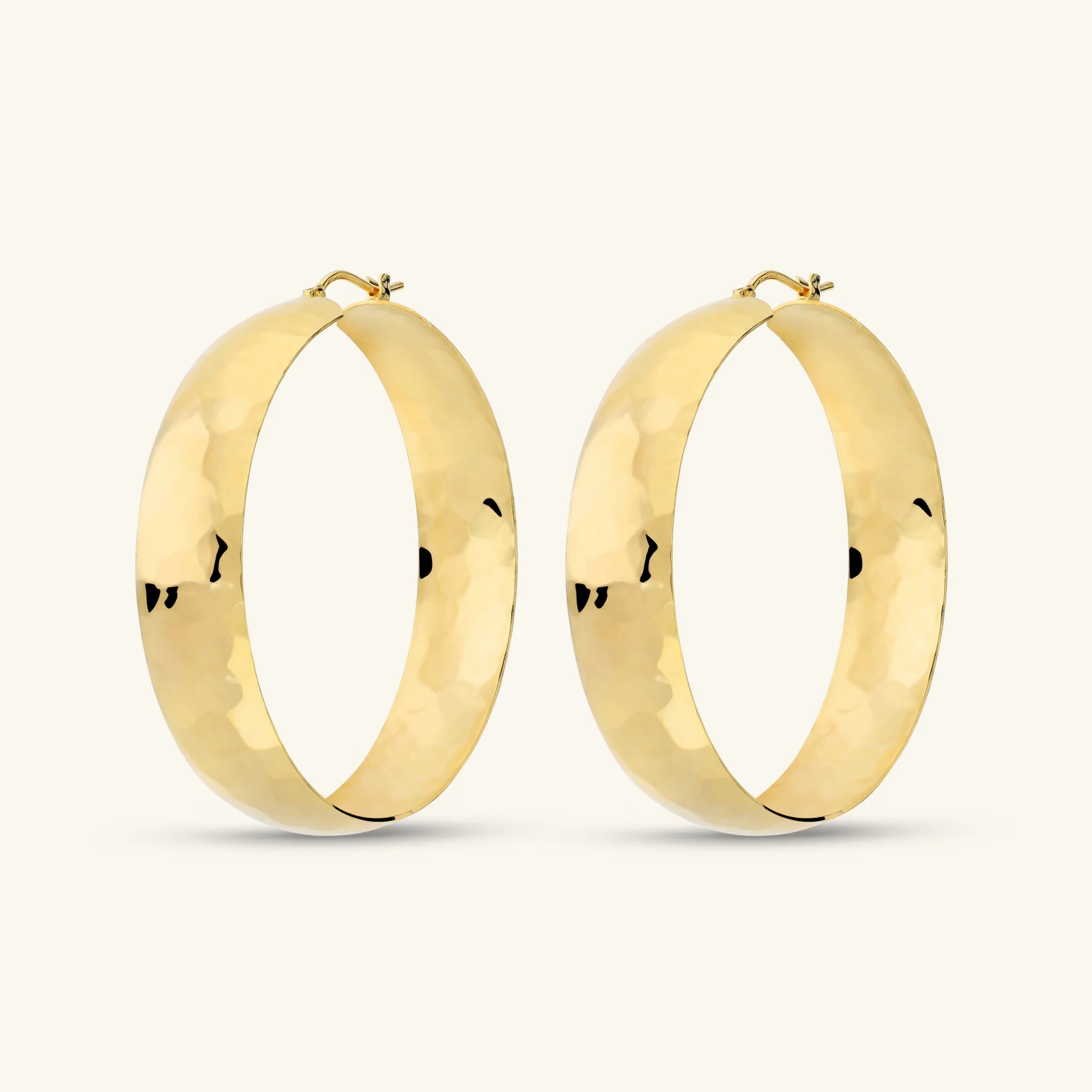Hammered Hoop Earrings Diameter 5cm