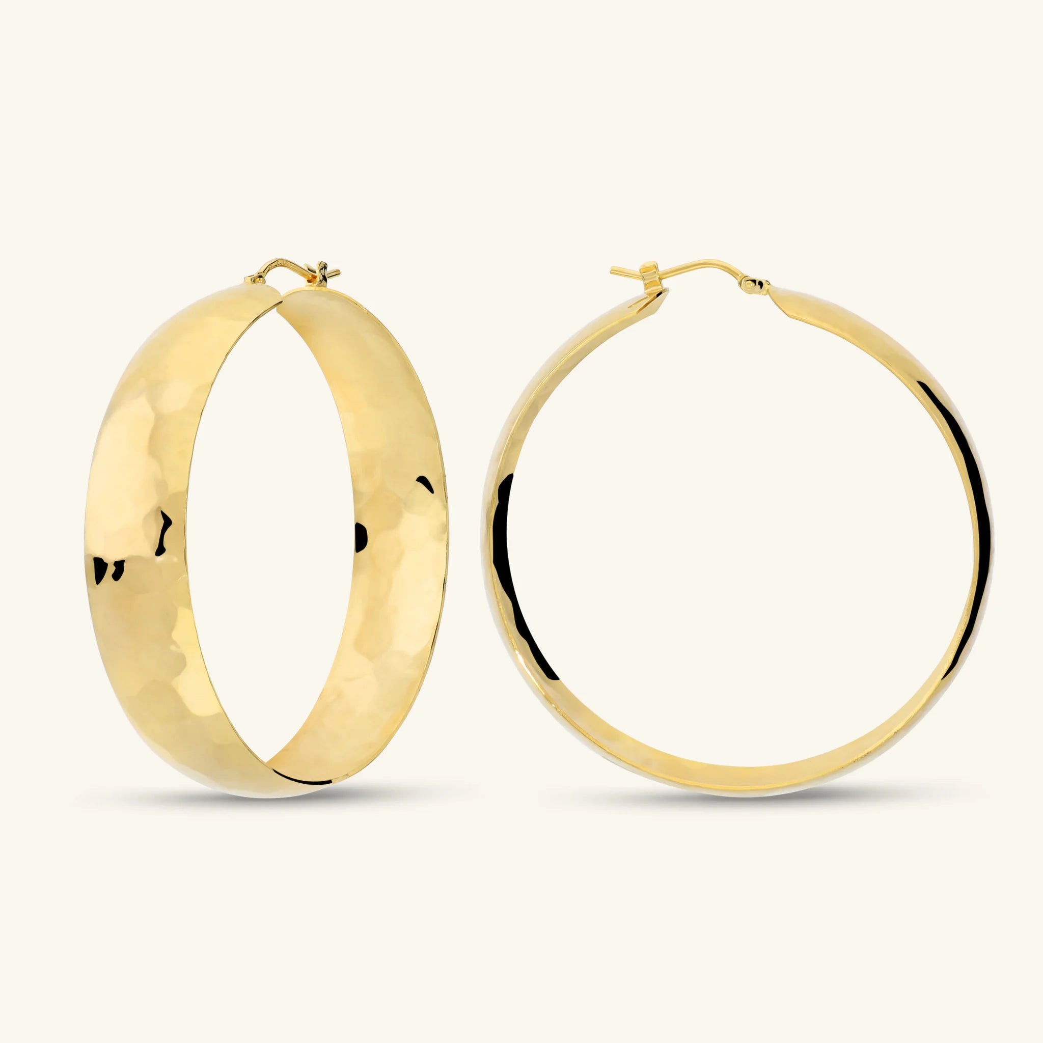Hammered Hoop Earrings Diameter 5cm