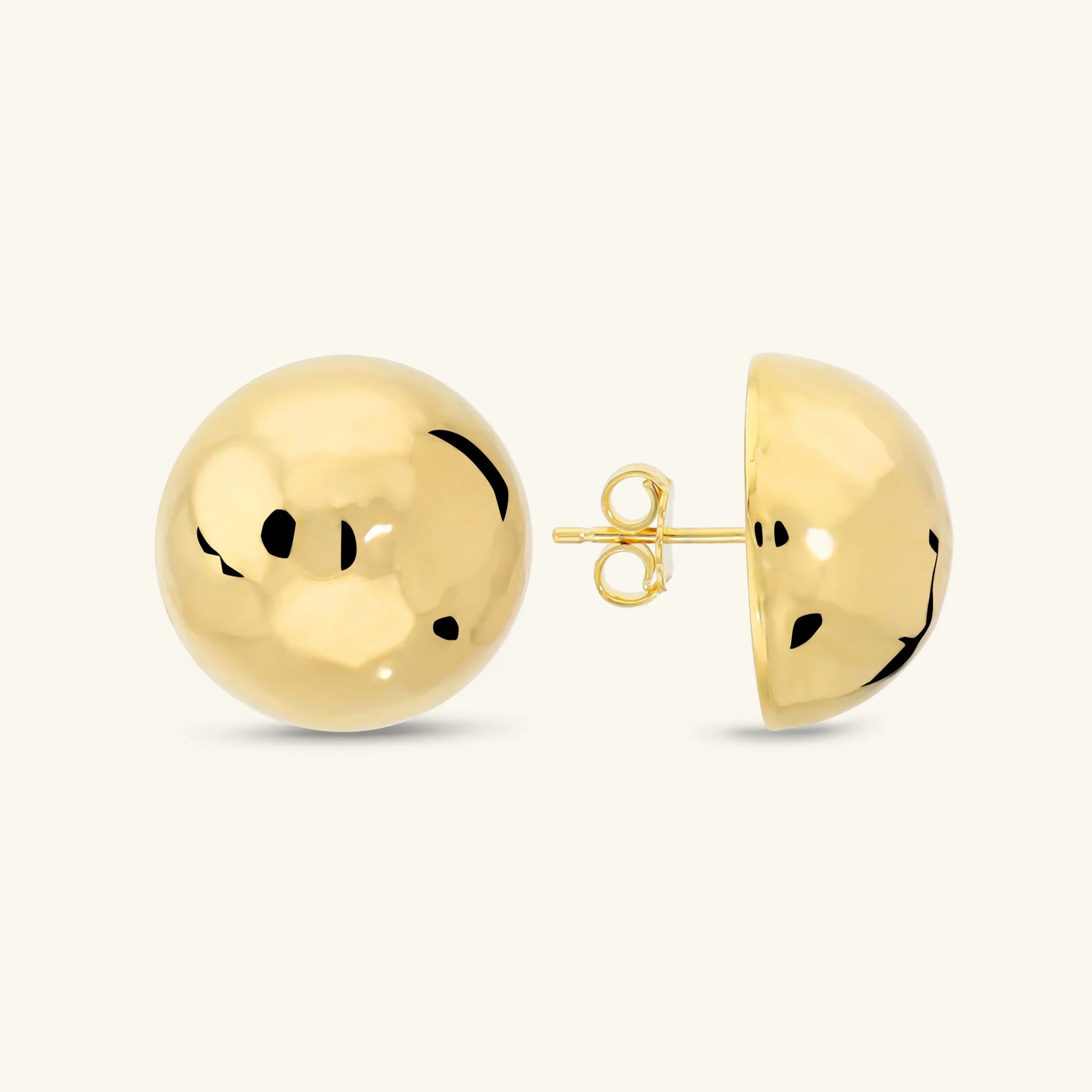 Hammered Stud Earrings 20mm