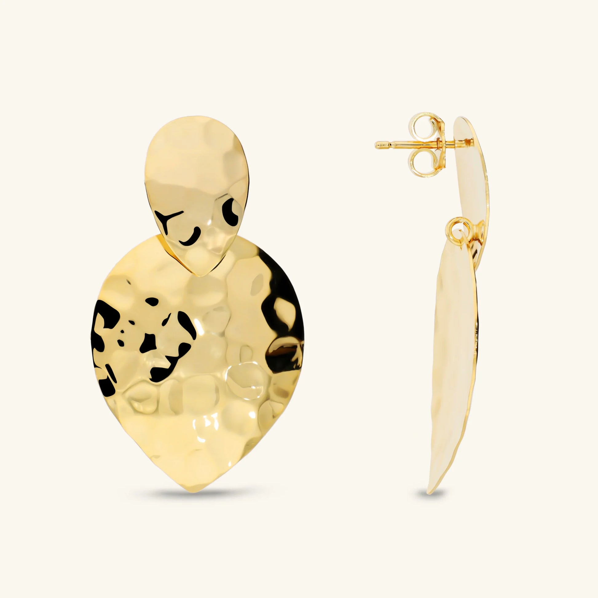 Orecchini Pendenti a Goccia Martellati