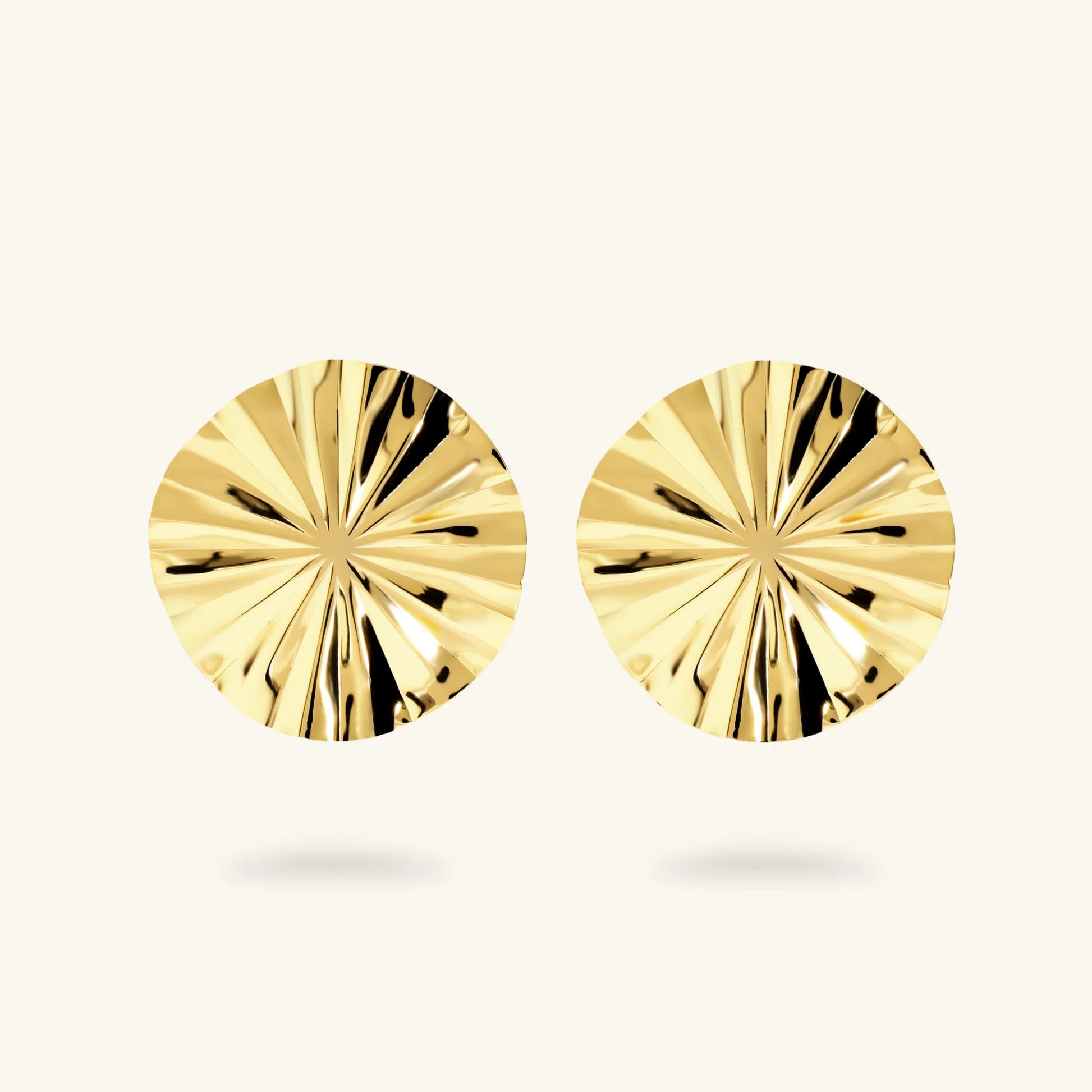 Diamond-Cut Disc Earrings