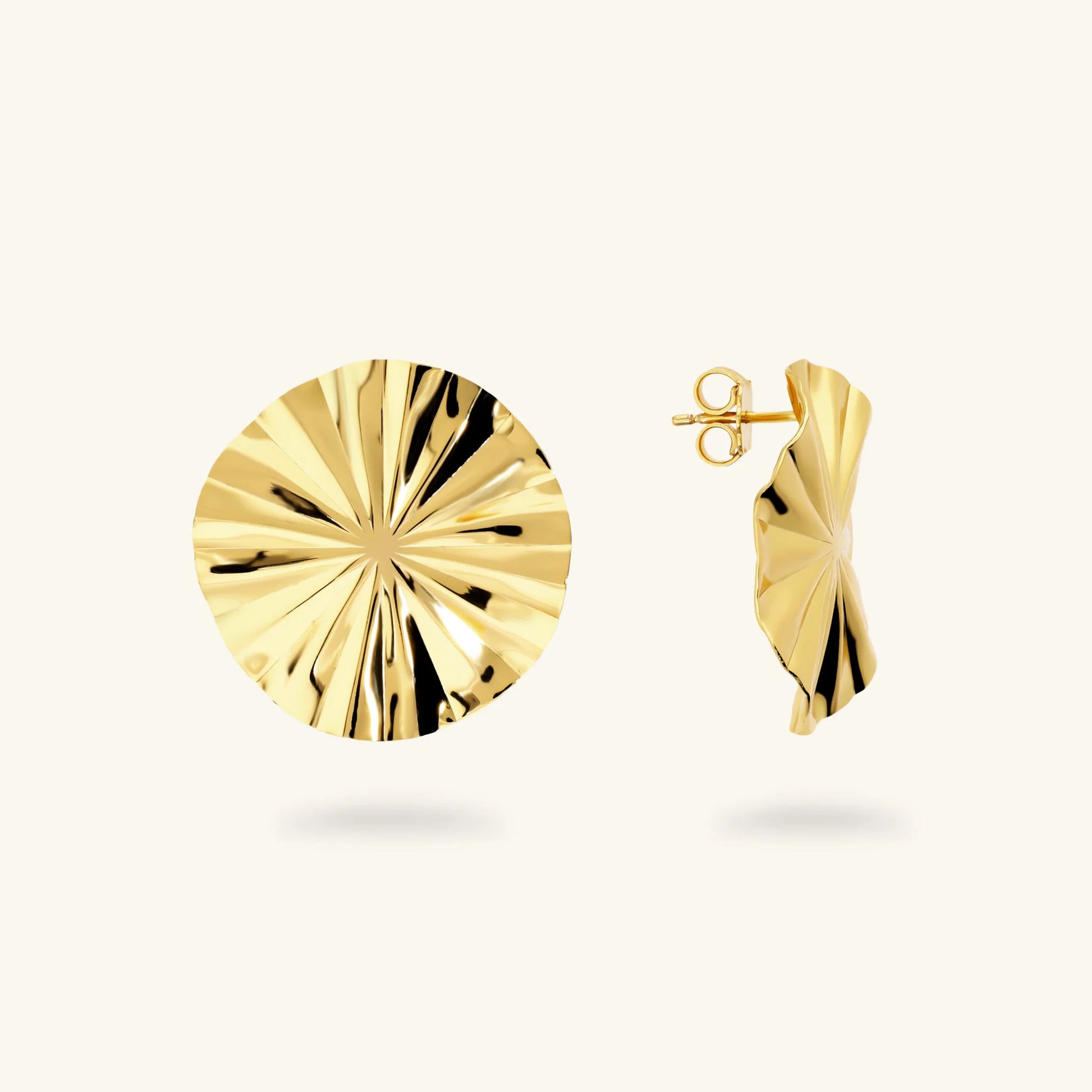 Diamond-Cut Disc Earrings