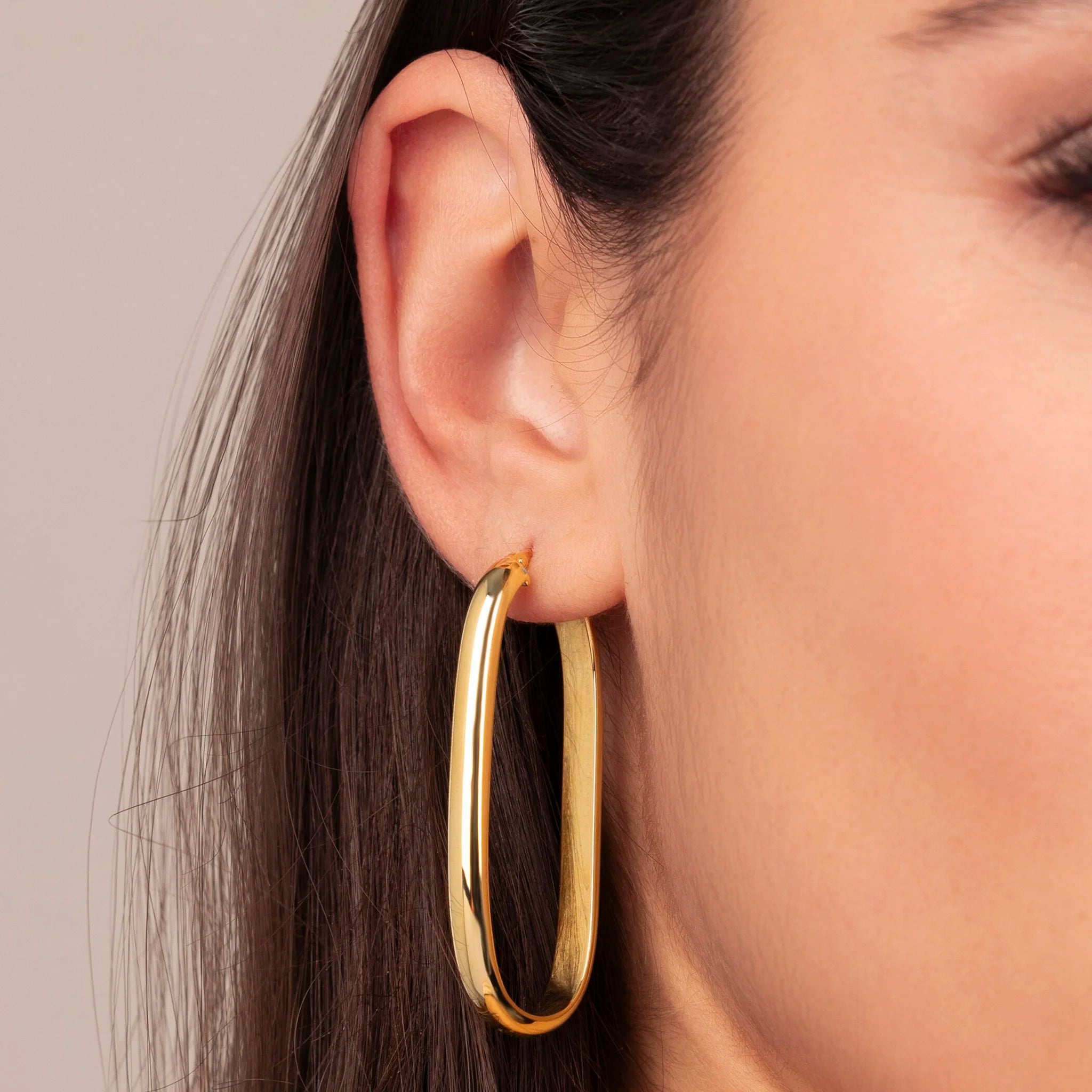 Orecchini Ovali Allungati Lucidi 5.8cm