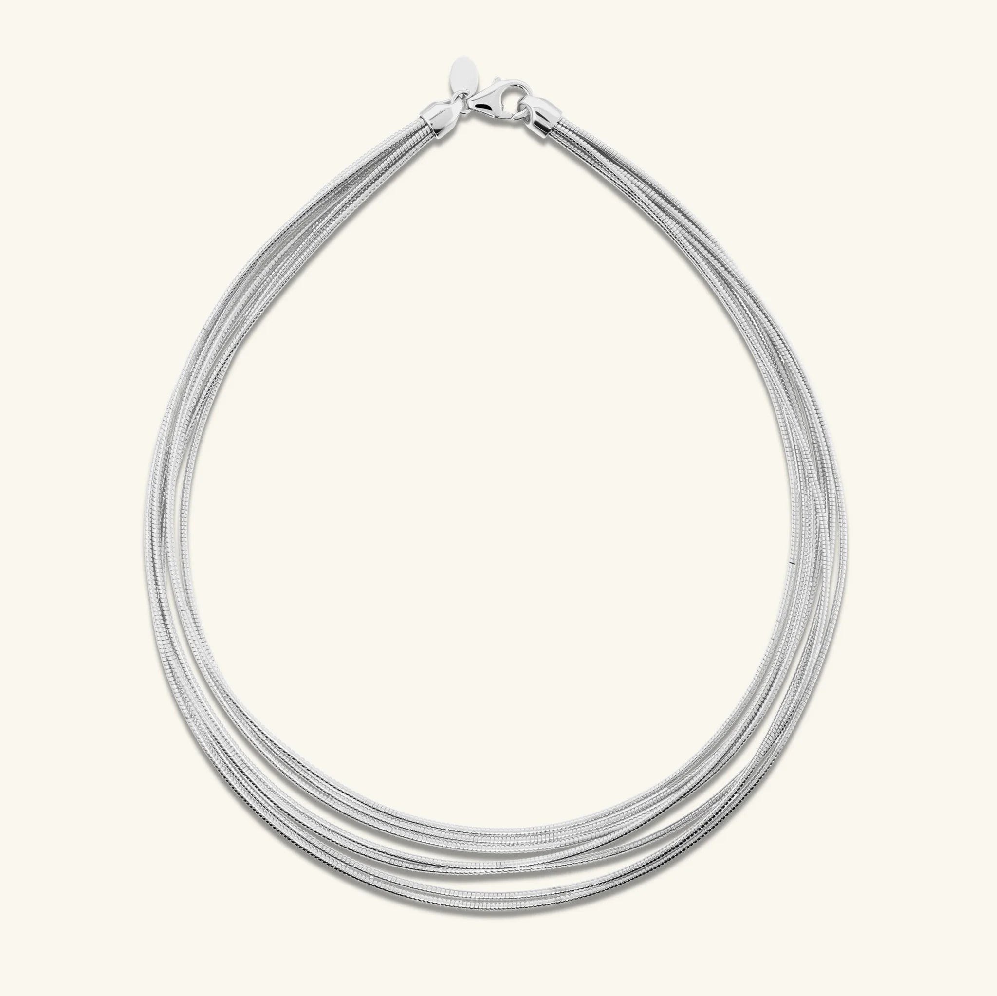 Collana Multifilo Maglia Tubogas Placcata Oro 18Kt