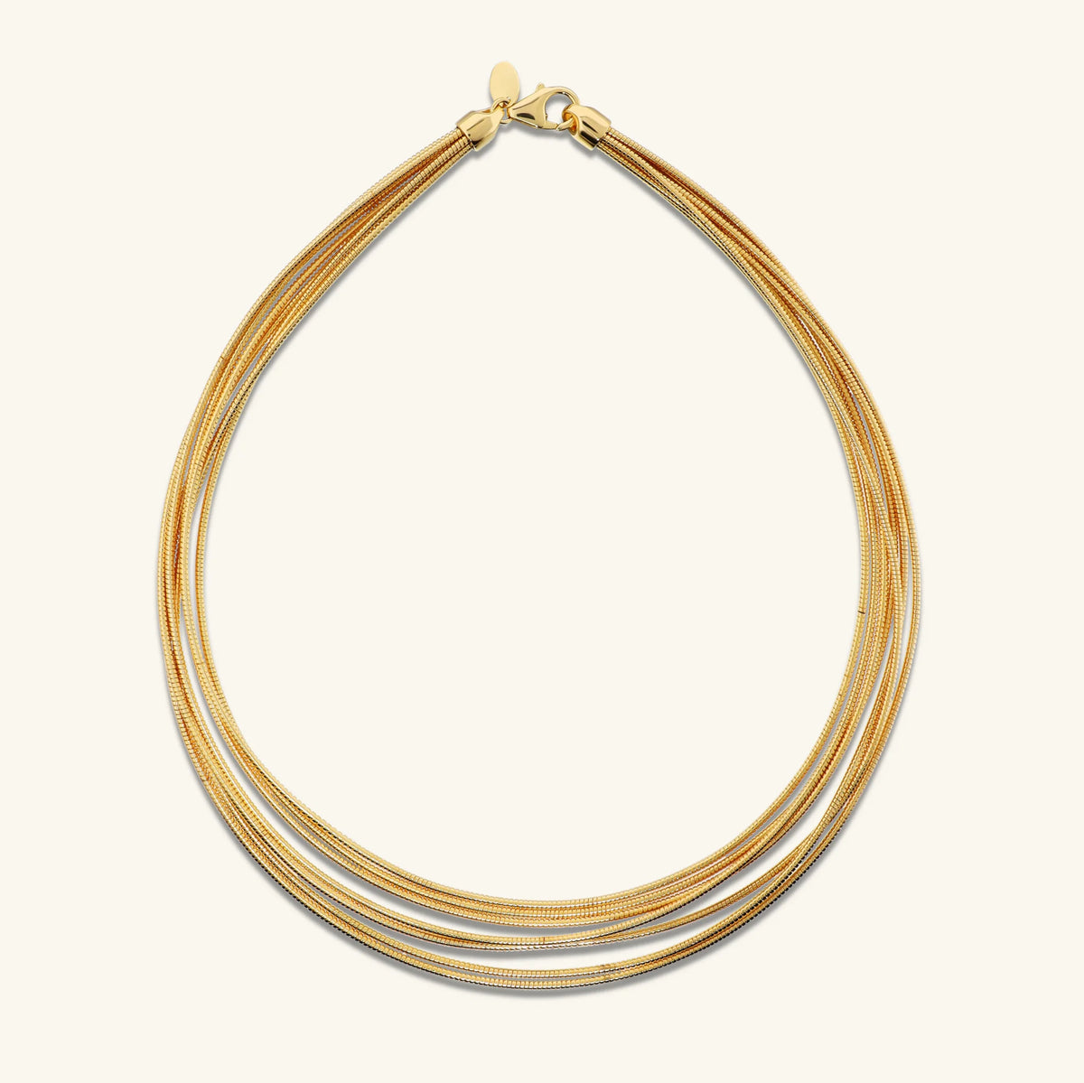 Collana Multifilo Maglia Tubogas Placcata Oro 18Kt