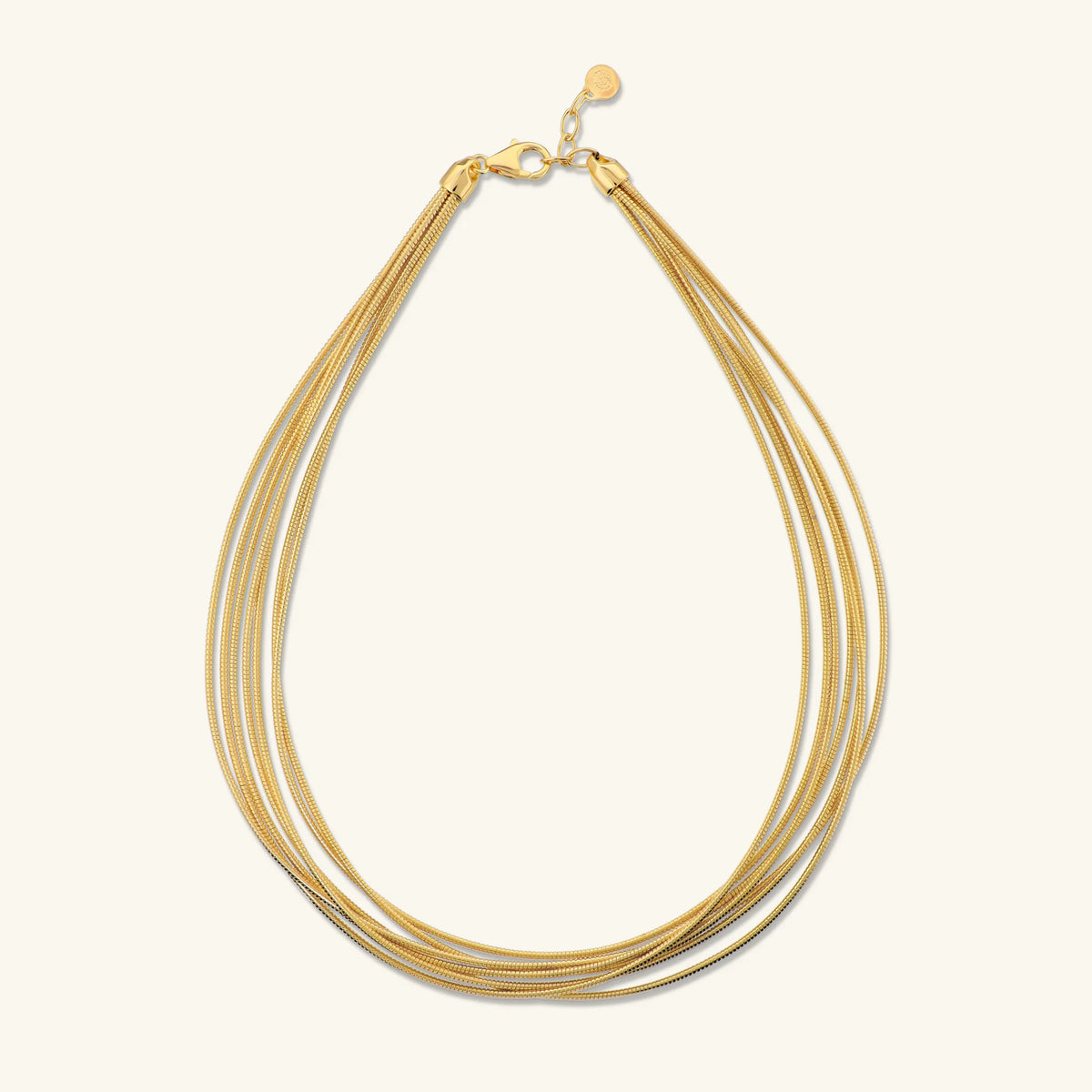 Collana Multifilo Maglia Tubogas Placcata Oro 18Kt