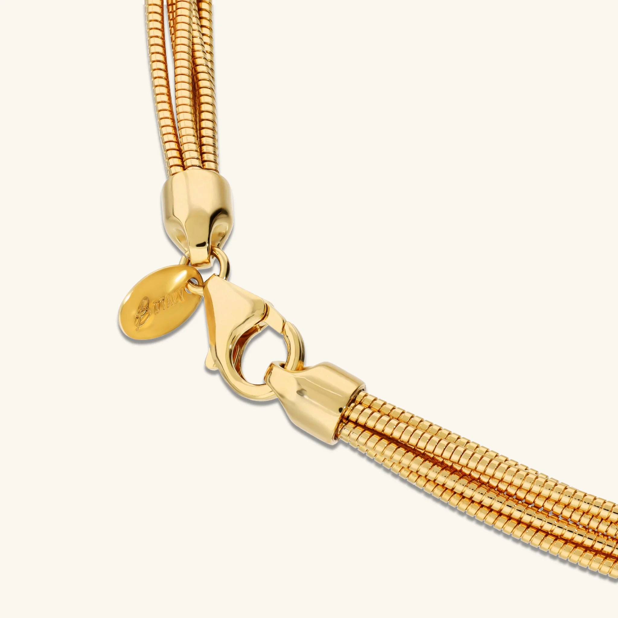 Collana Multifilo Maglia Tubogas Placcata Oro 18Kt