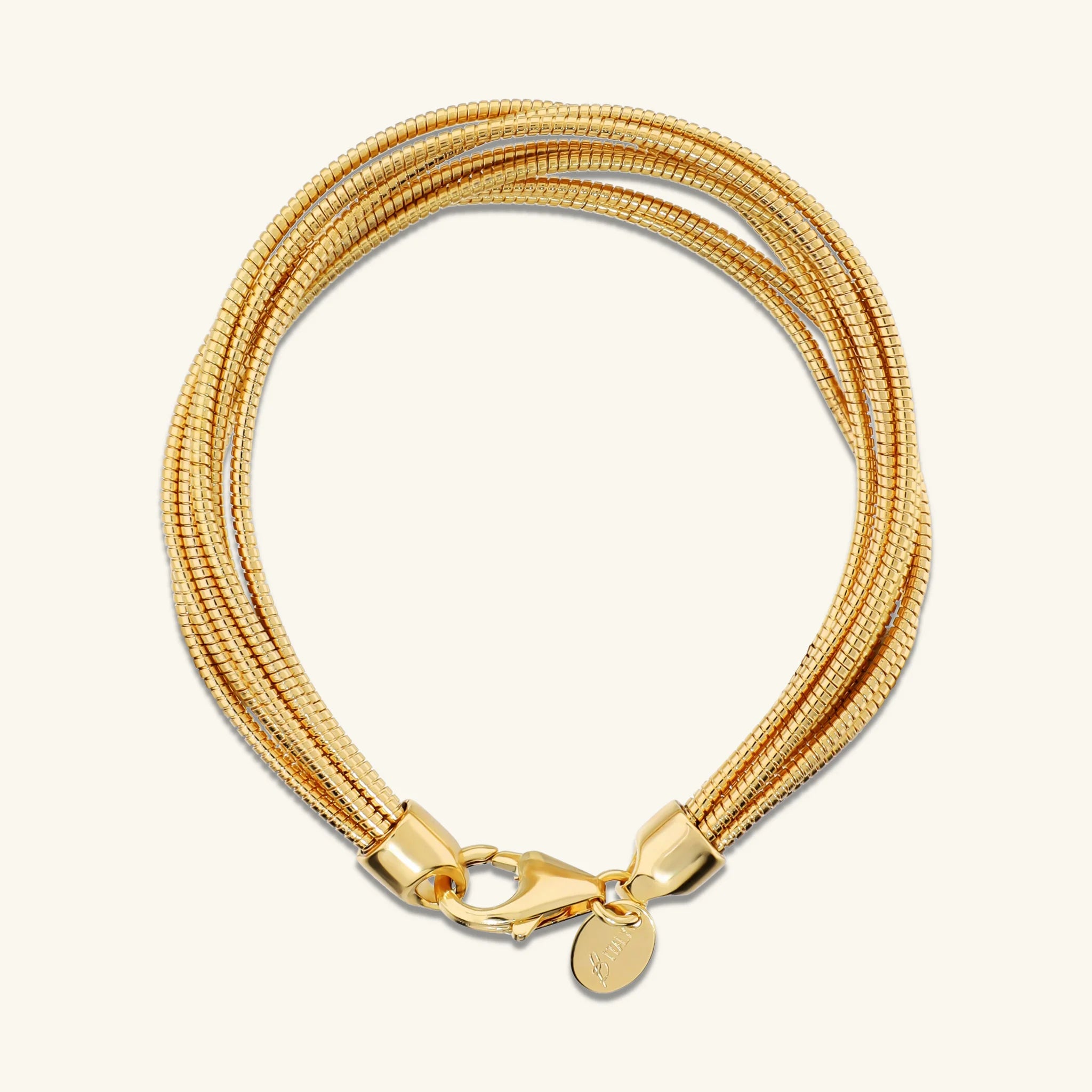 Bracciale Multifilo Maglia Omega Tubogas Placcato Oro 18Kt