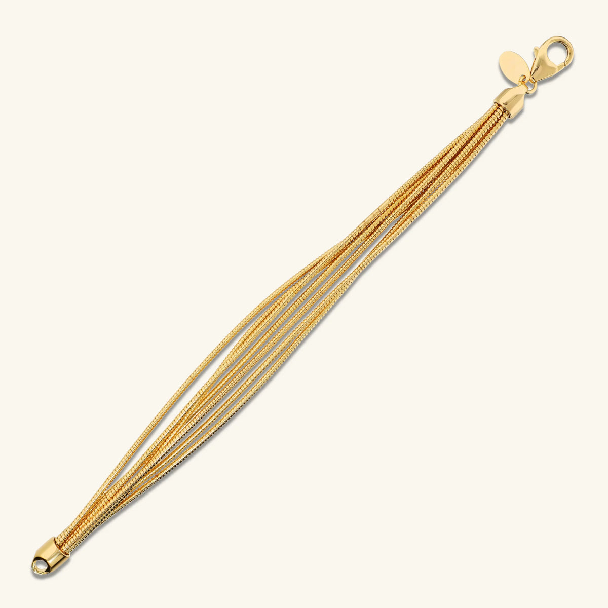 Bracciale Multifilo Maglia Omega Tubogas Placcato Oro 18Kt