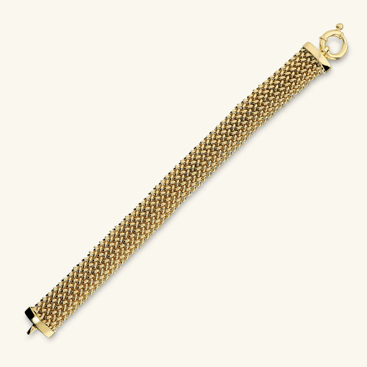 Bracciale Maglia Grana di Riso Bombata Placcato Oro 18Kt