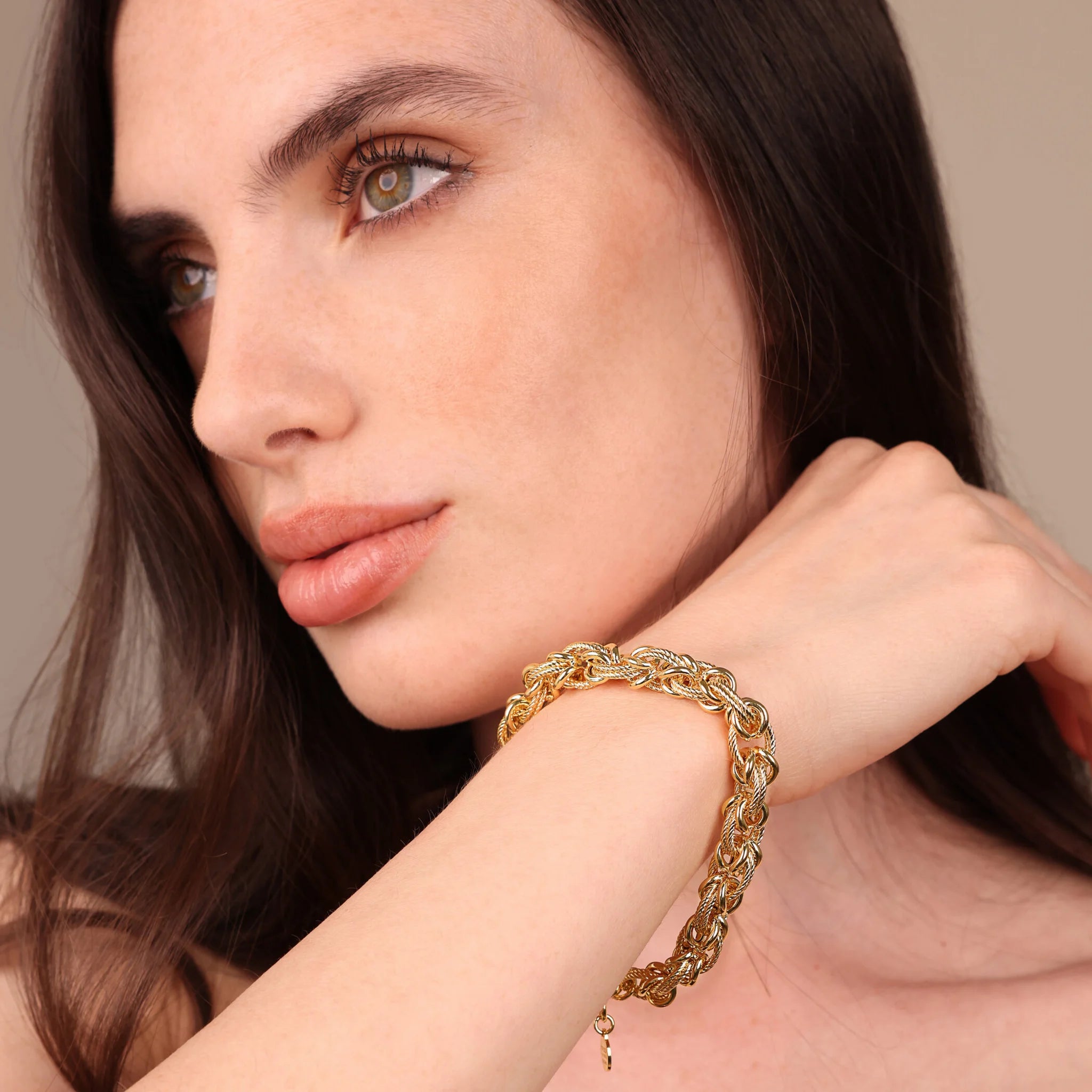 Bracciale Maglie Ovali a Intreccio Lavorate