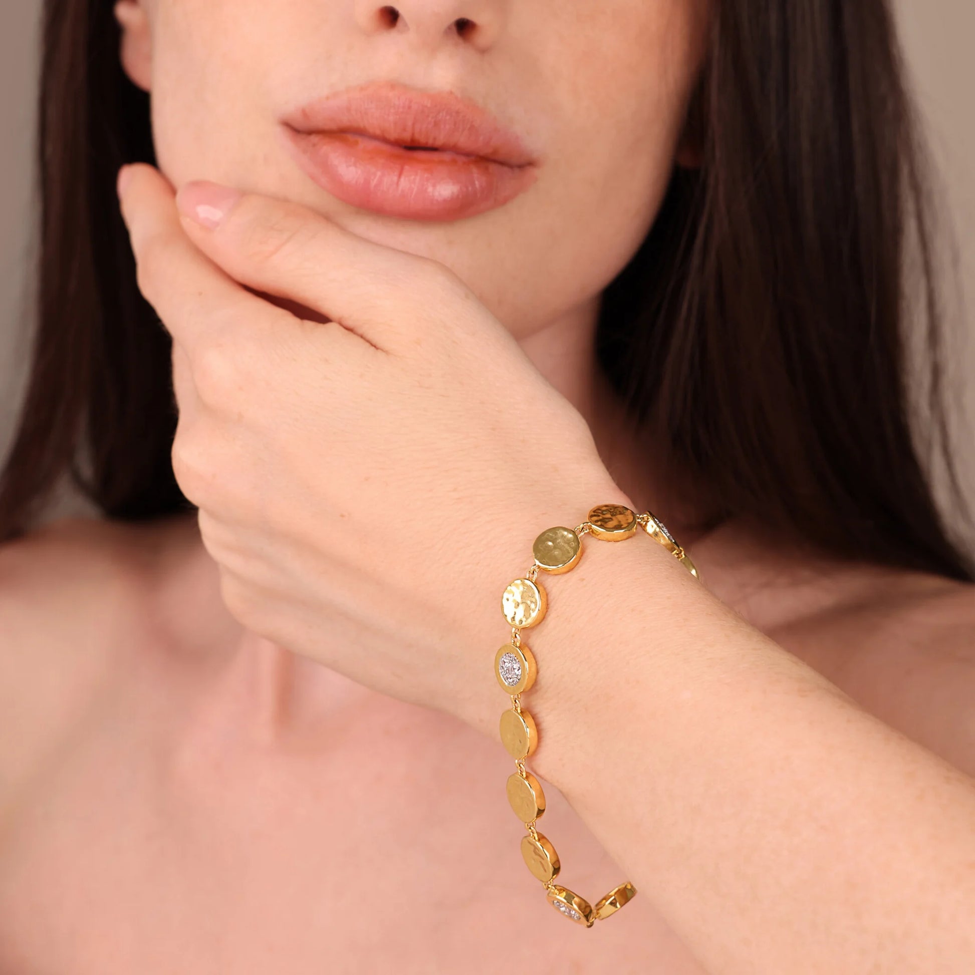 Bracelet Eclissi doré avec pavé de zirconium cubique