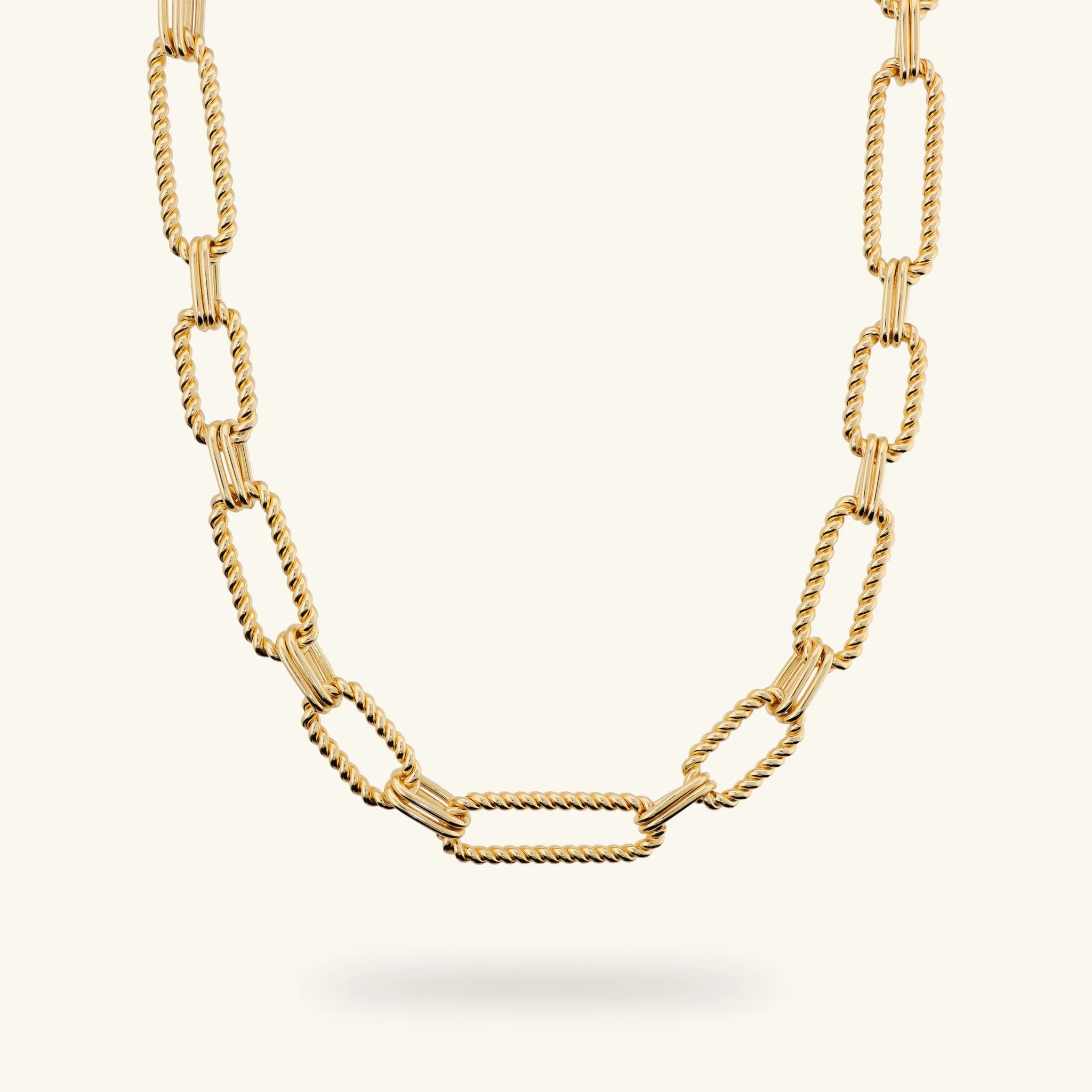 Collana Maglie Ovali Texture Corda