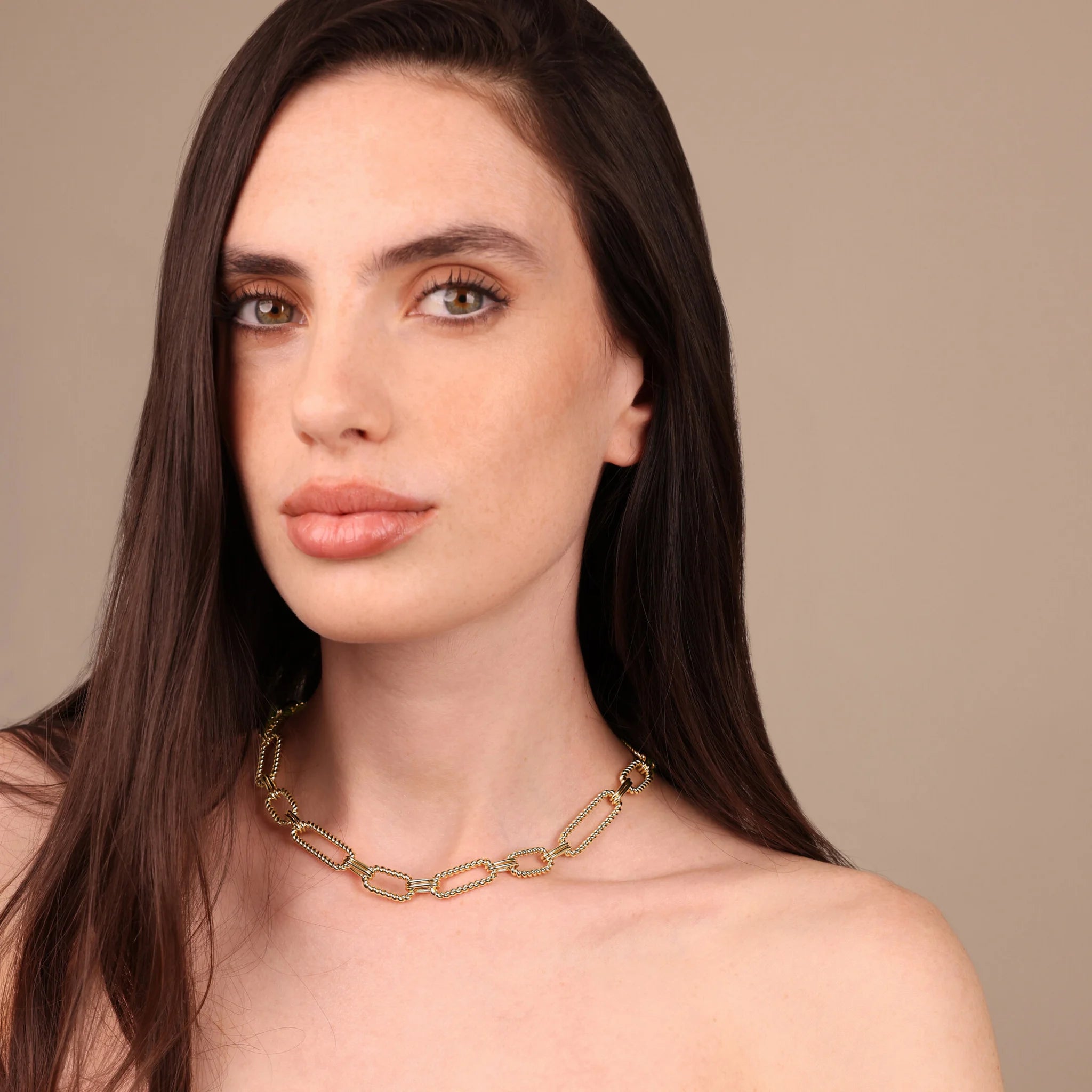 Collana Maglie Ovali Texture Corda