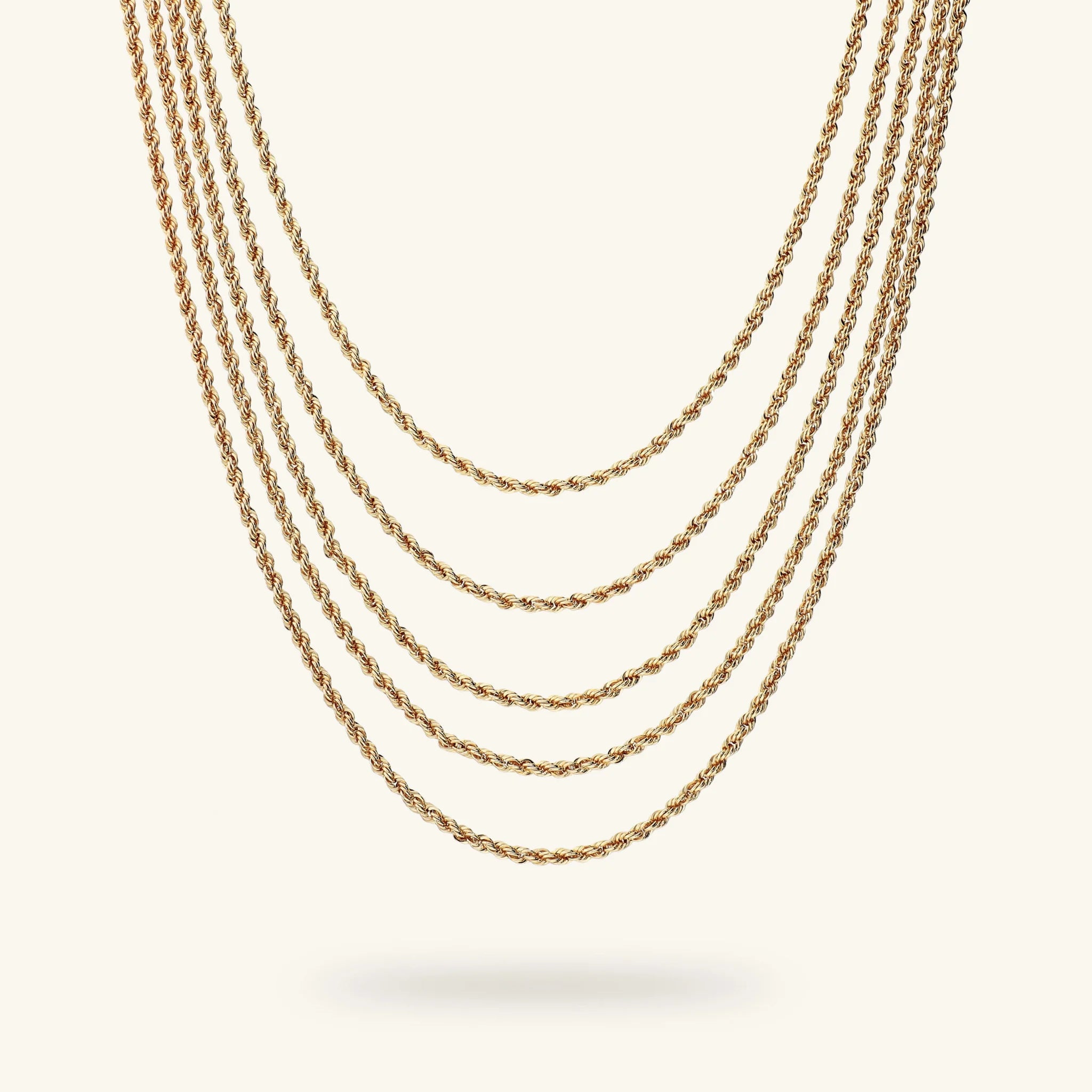 Graduated Rope Chain Graduated Multi-Strand Rope Chain Necklace – Etrusca Gioielli