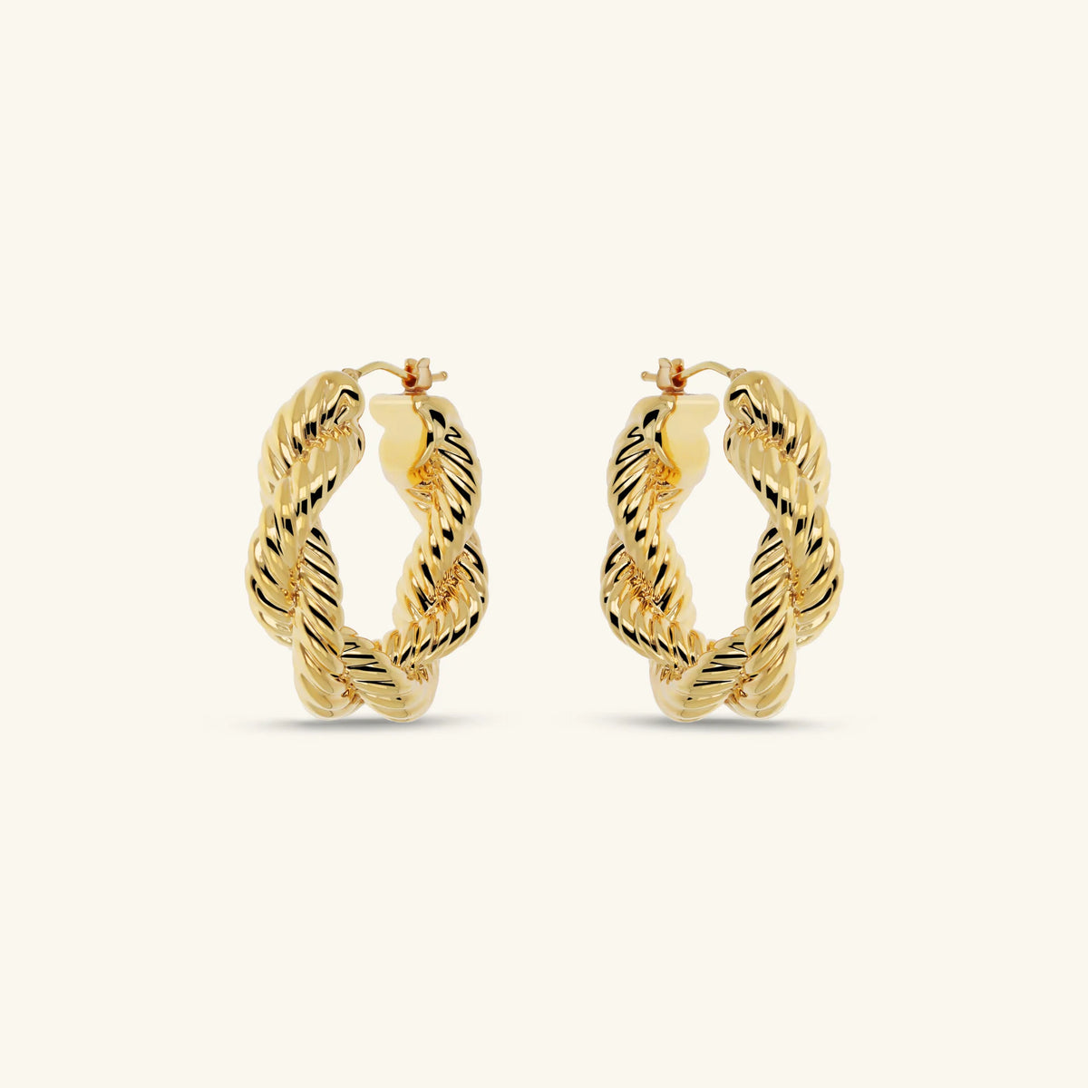 Rope Texture Torchon Earrings