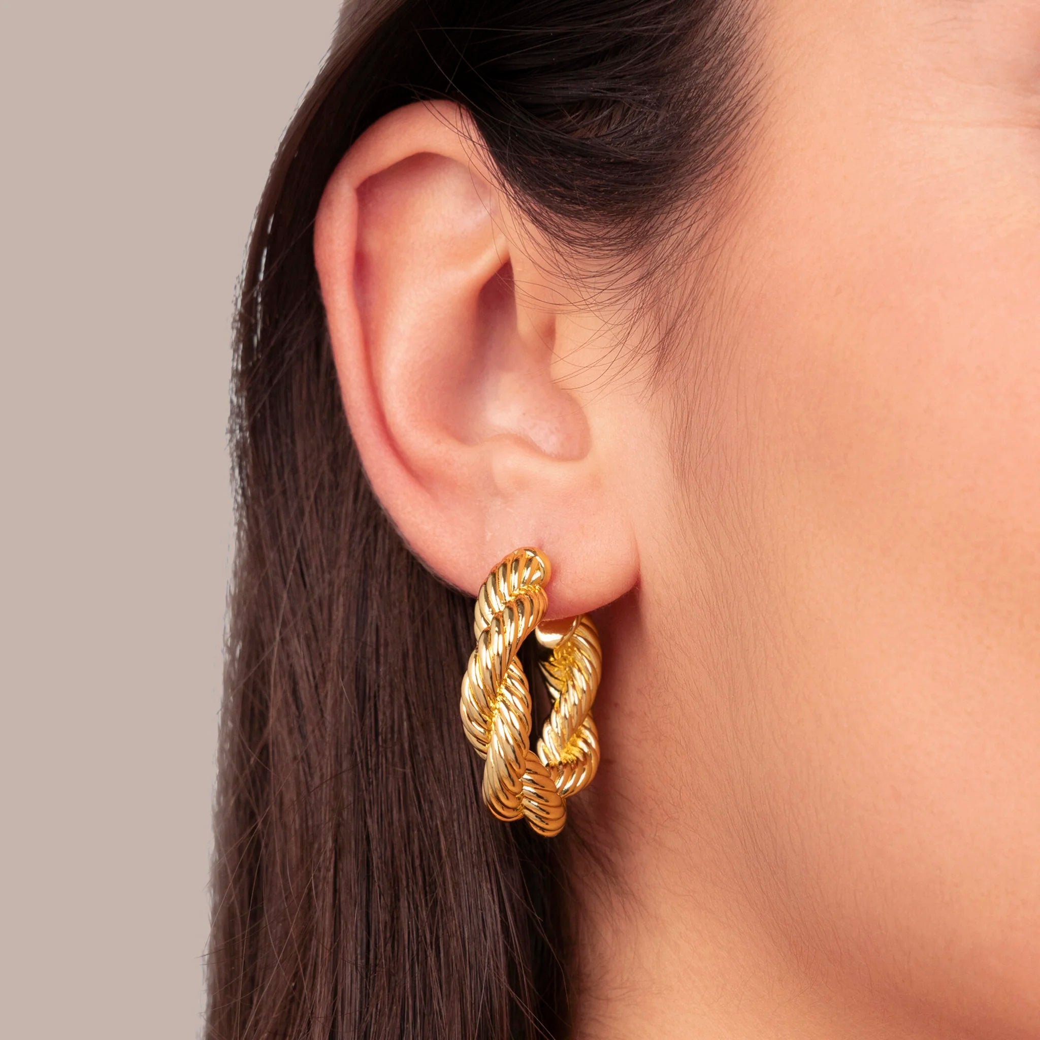 Torchon Earrings with Rope Texture