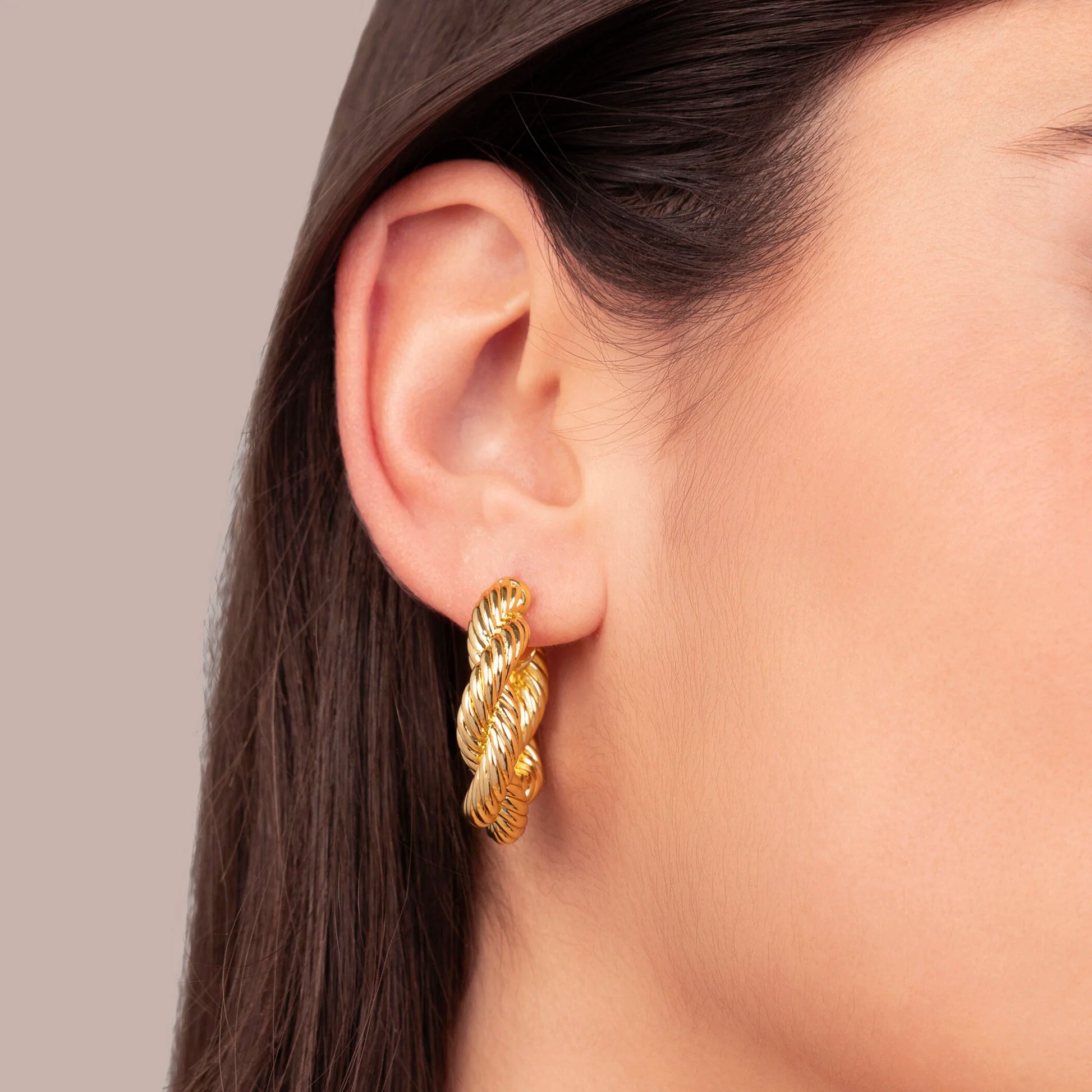 Torchon Earrings with Rope Texture