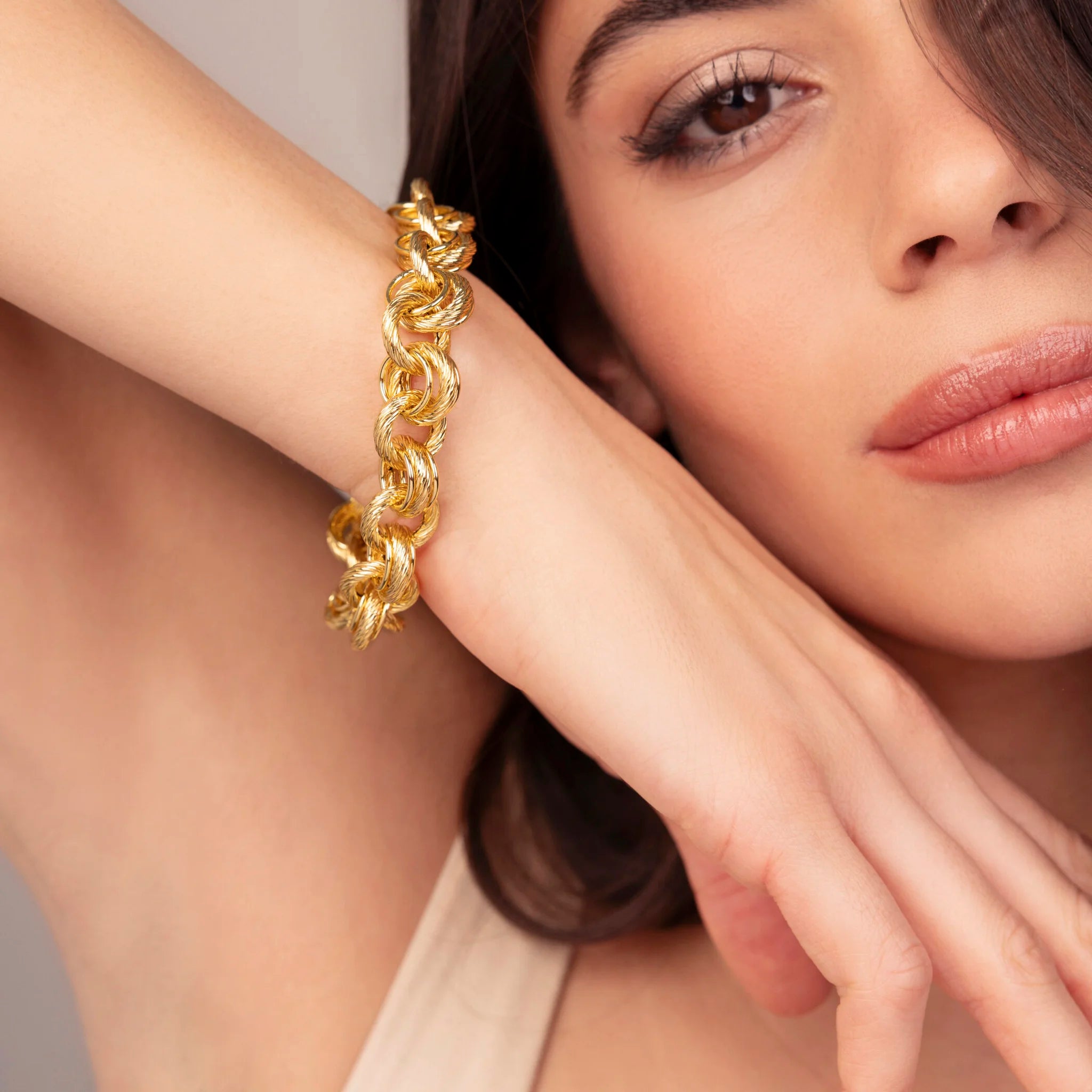 Worked Ring Chain Bracelet
