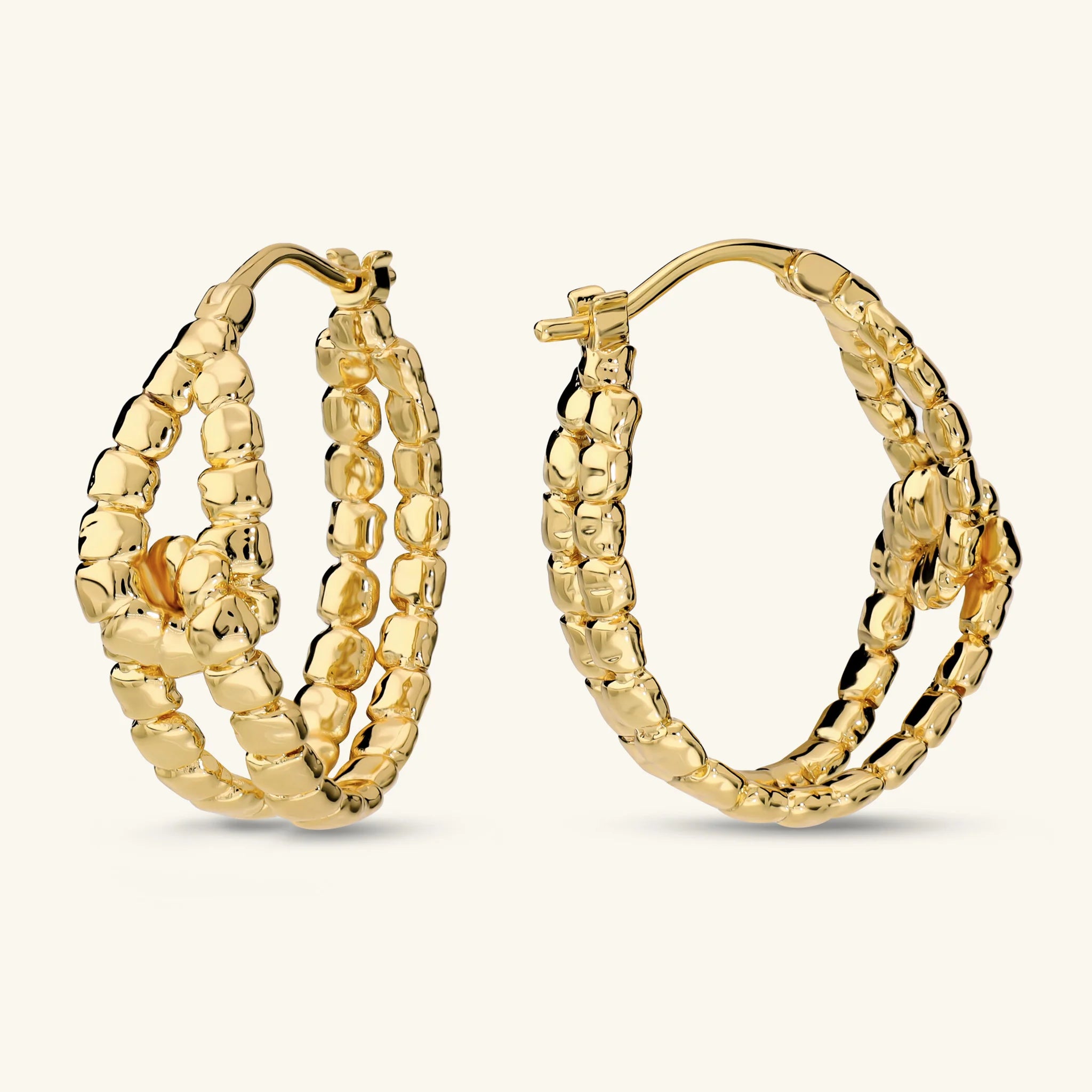 Hoop Earrings with Rope Knot Texture
