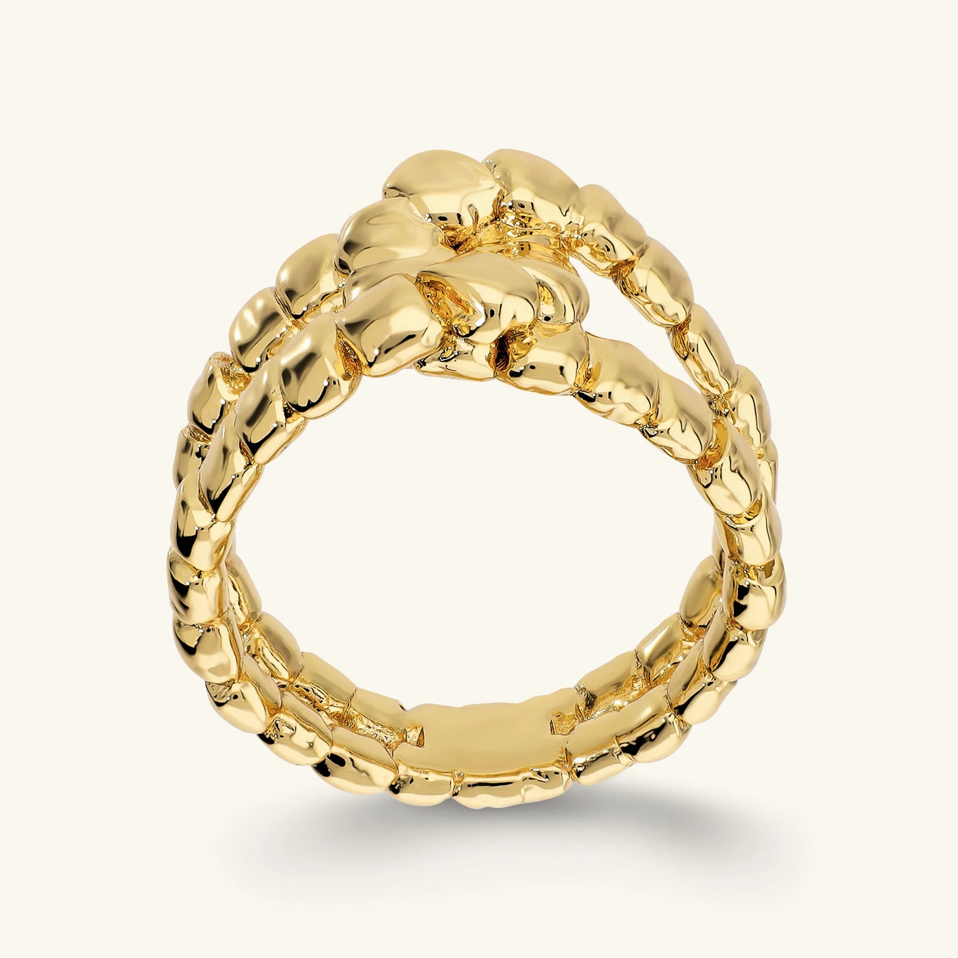 Ring with Rope Knot Texture