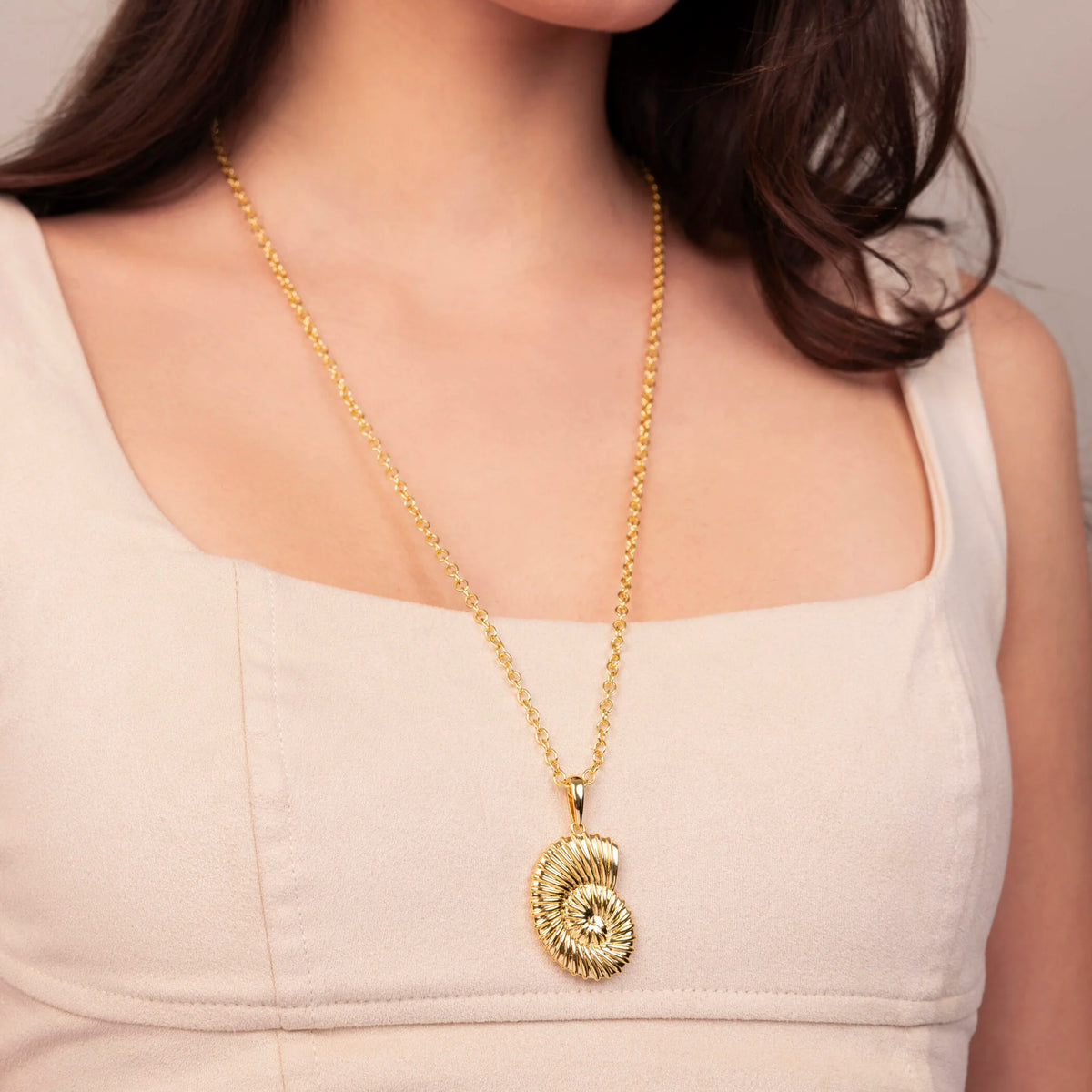 Long Nereid Necklace with Shell Pendant