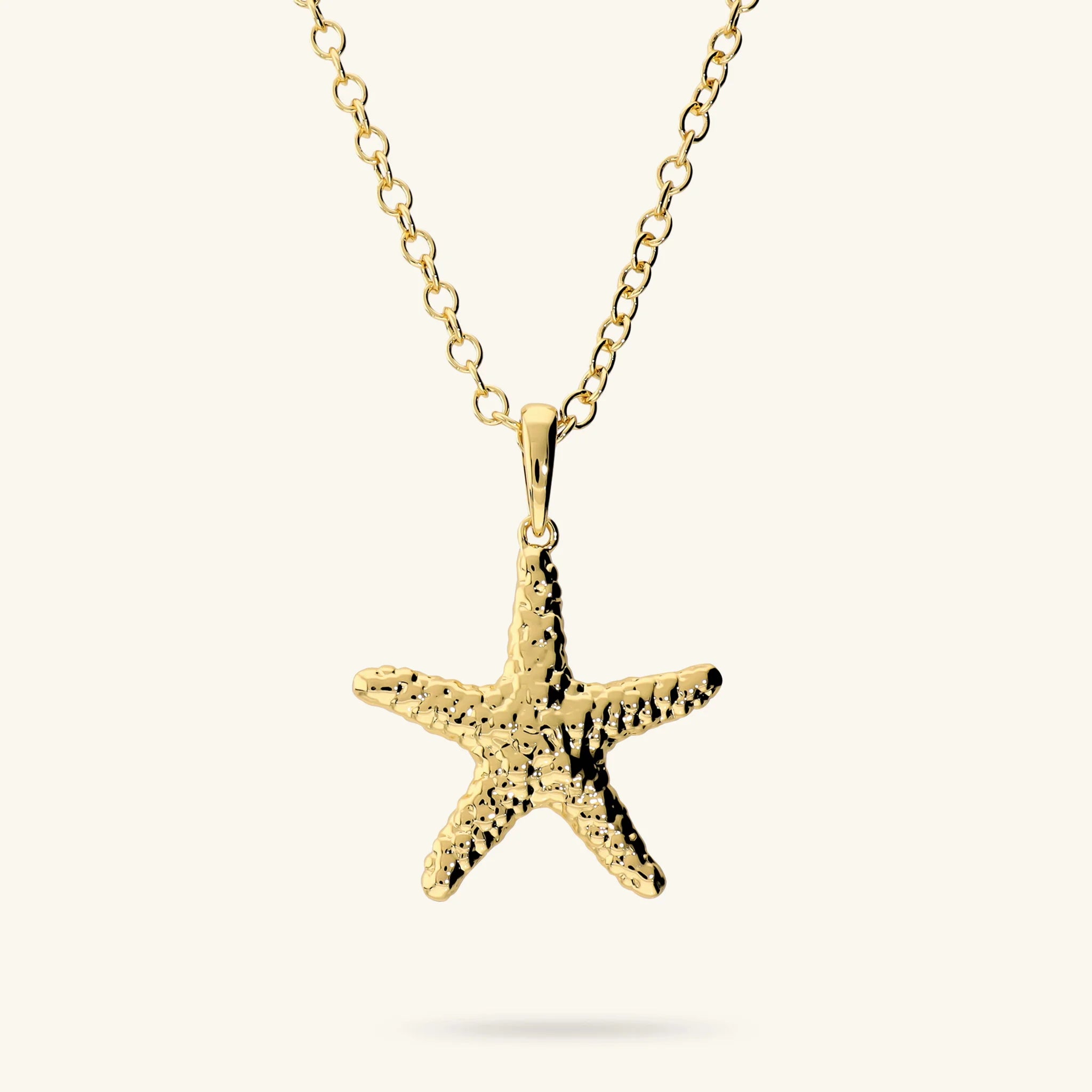 Long Nereid Necklace with Hammered Starfish Pendant