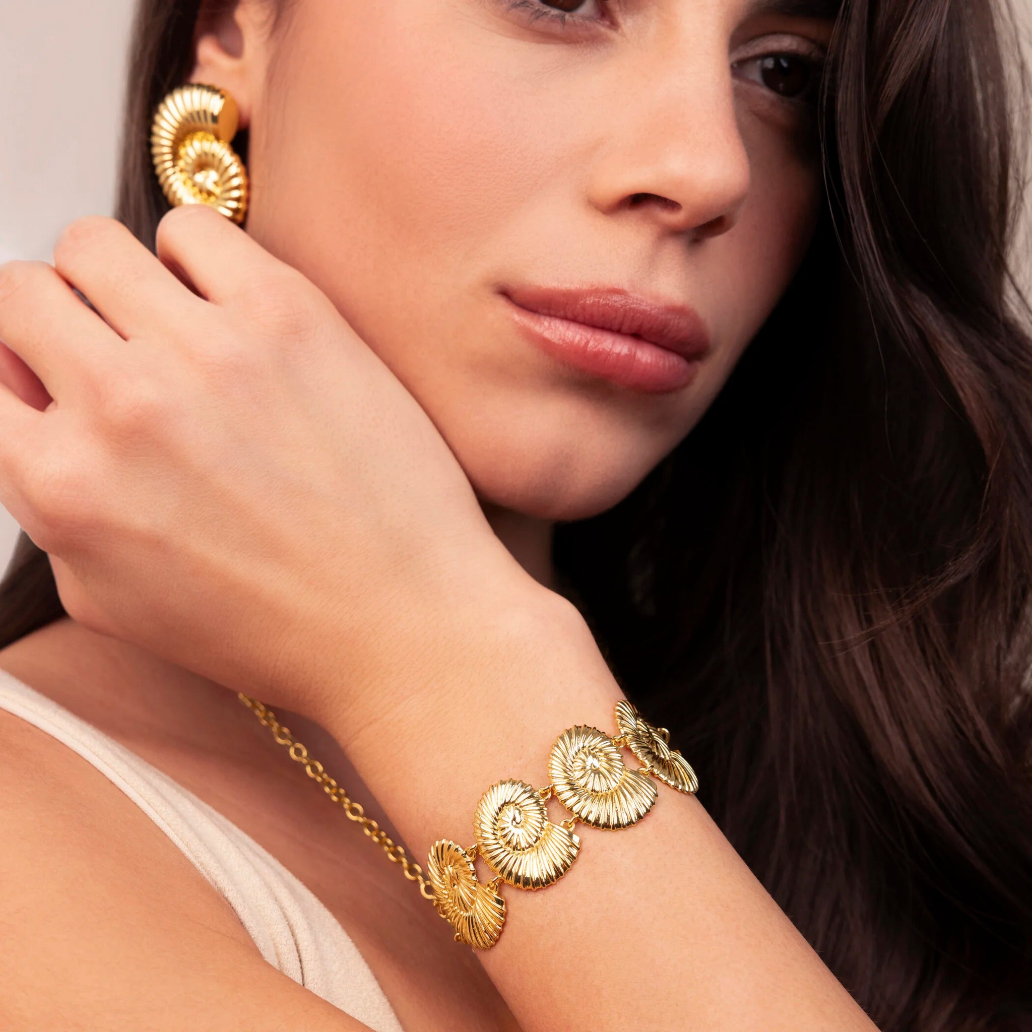 Nereid Double Strand Bracelet with Shell Elements