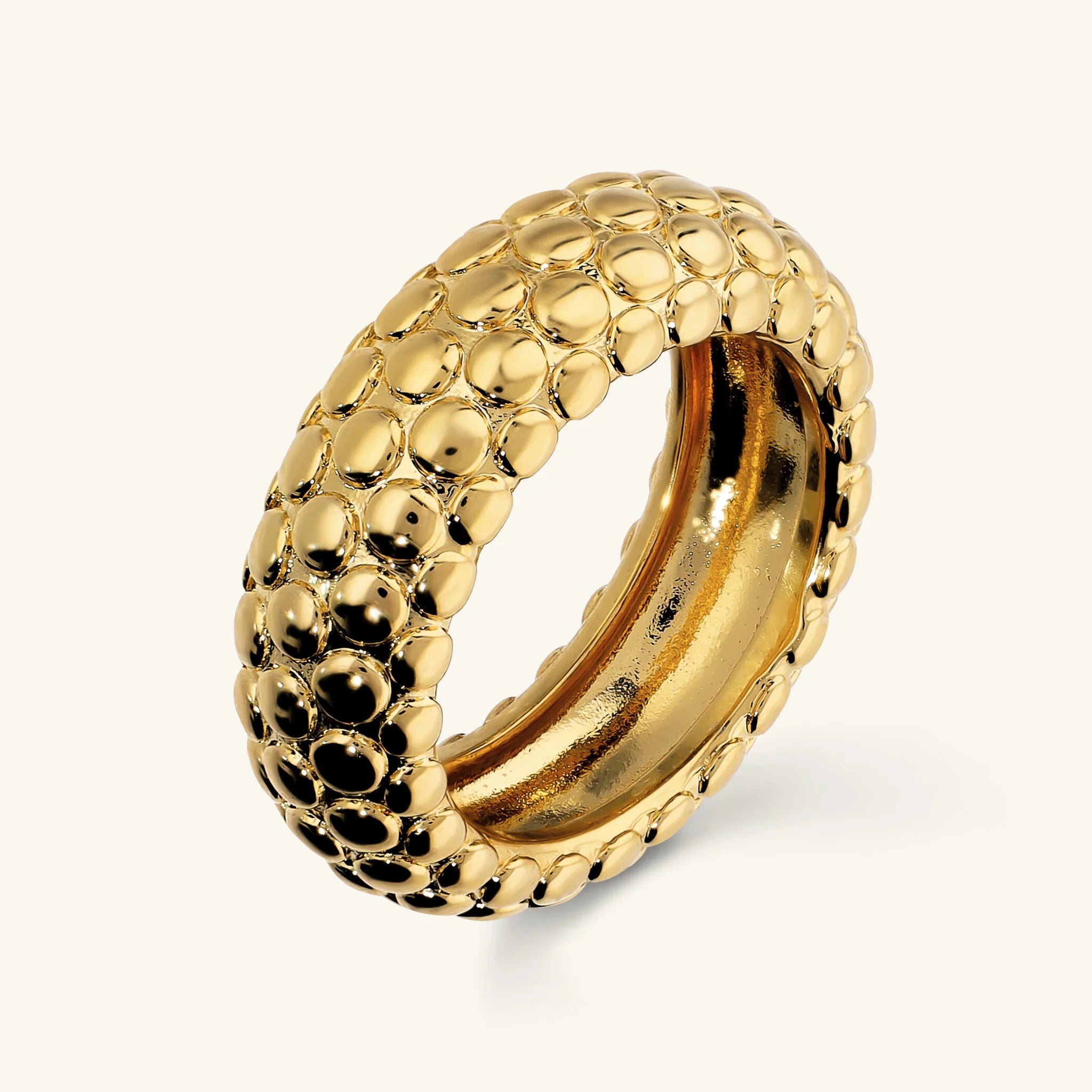 Beaded Texture Band Ring