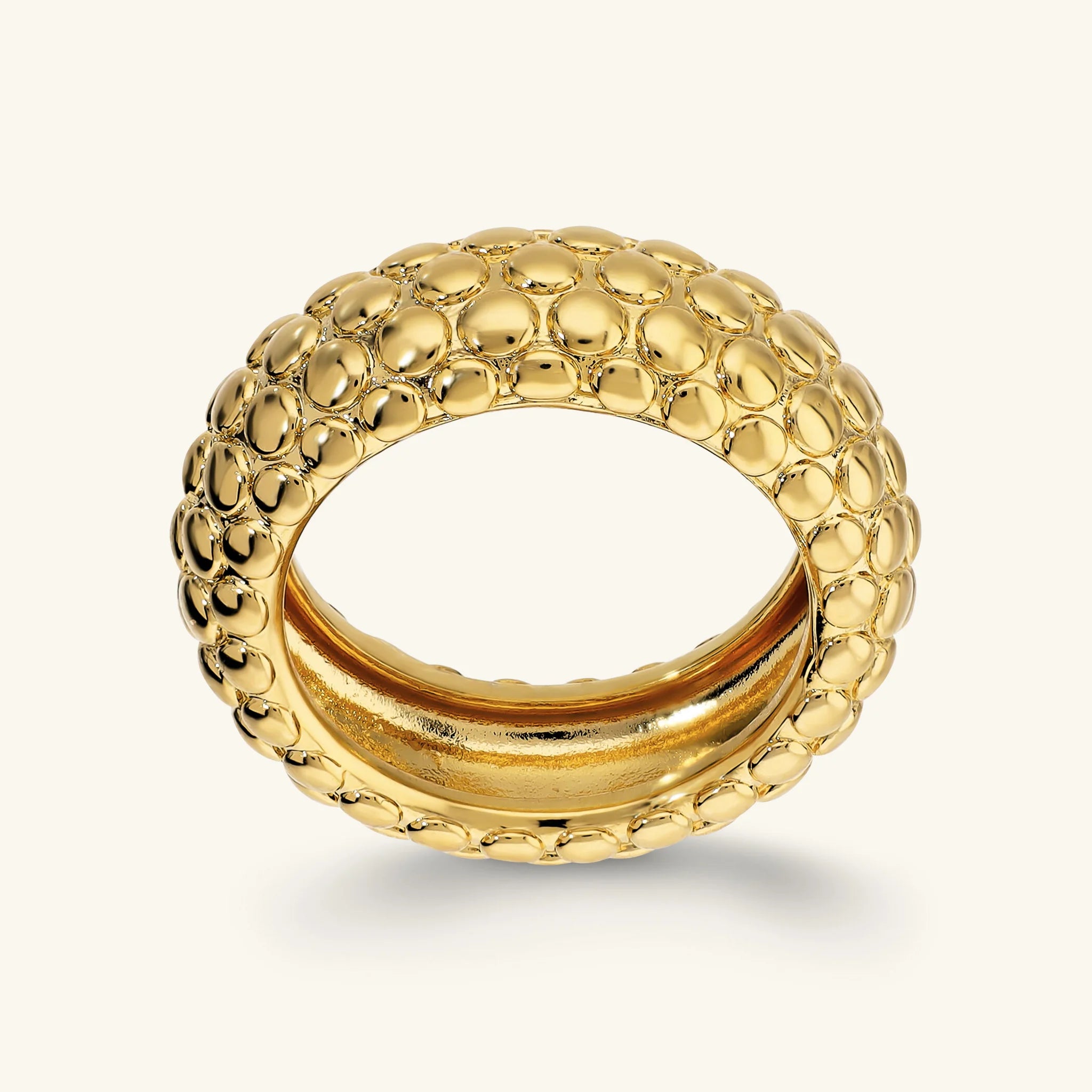 Beaded Texture Band Ring