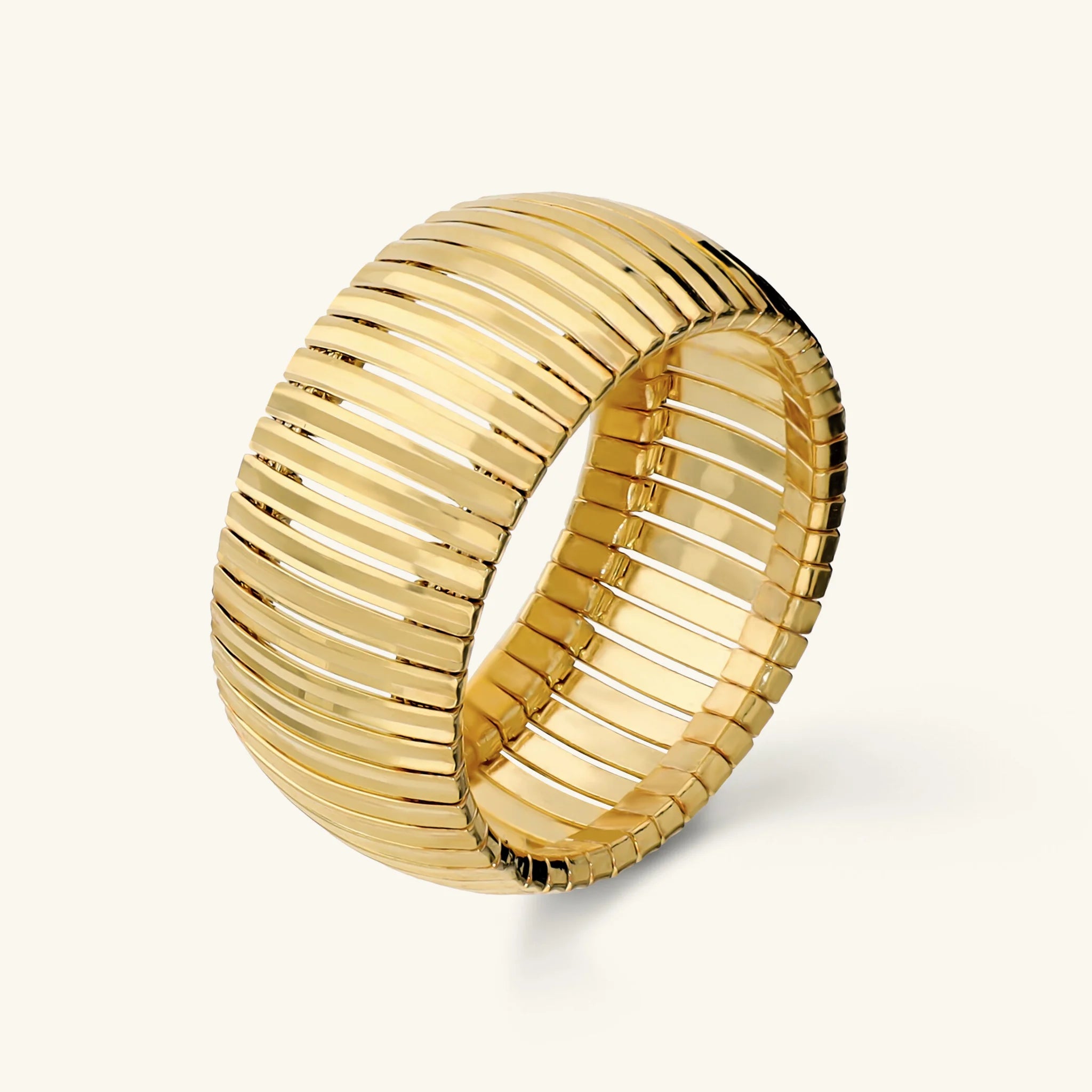Bague large Omega diamantée