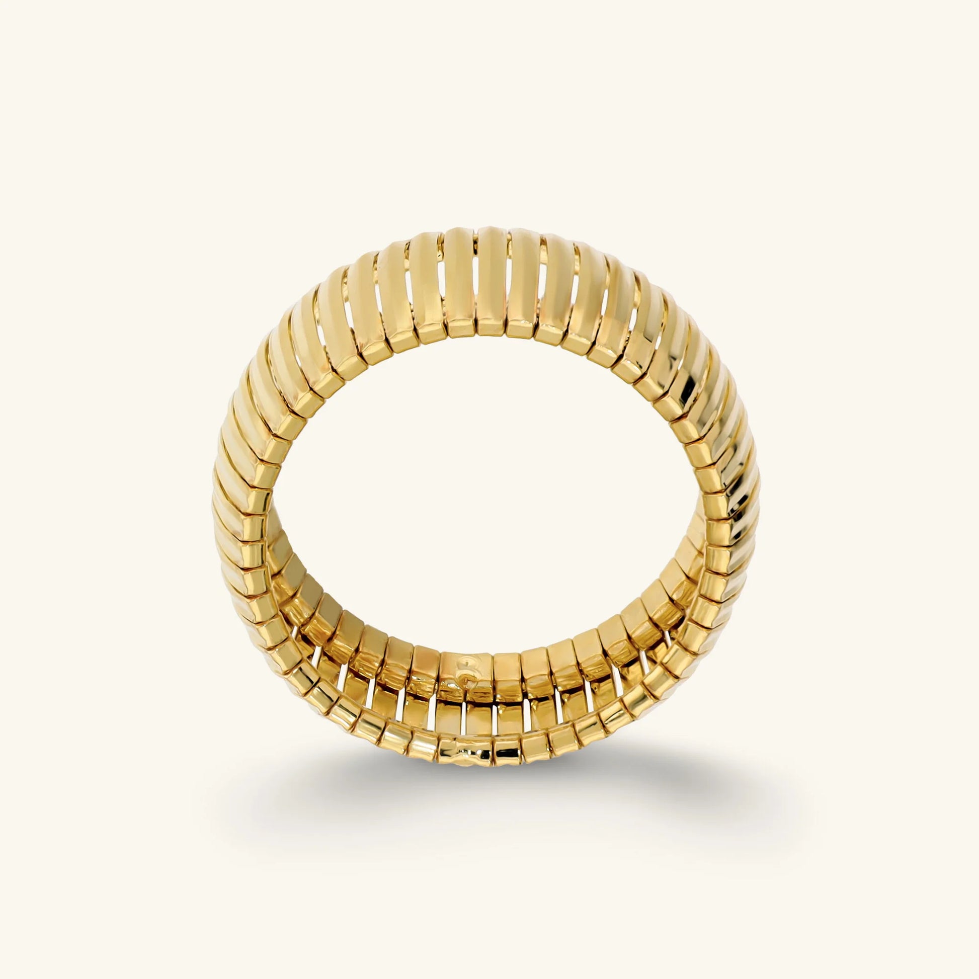 Diamond-Cut Omega Band Ring