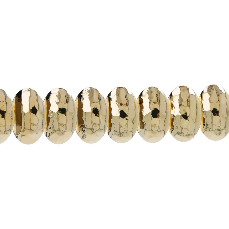 Bracelet chaîne avec éléments ovales martelés