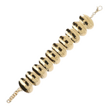Bracelet chaîne avec éléments ovales martelés