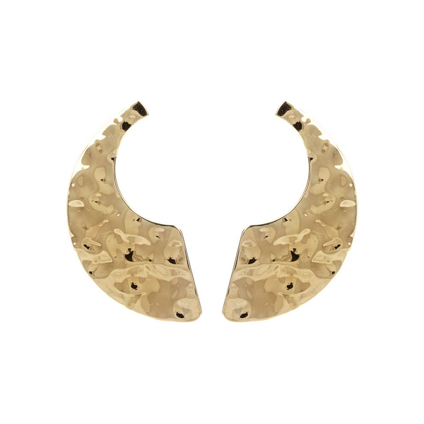 Boucles d'oreilles pendantes martelées au design symétrique