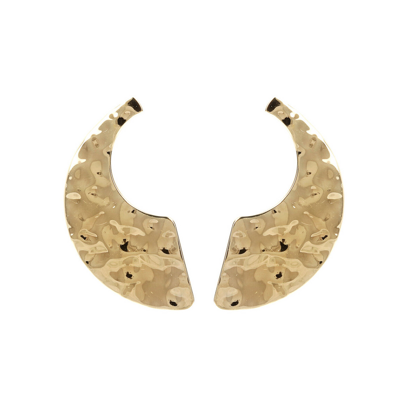 Boucles d'oreilles pendantes martelées au design symétrique