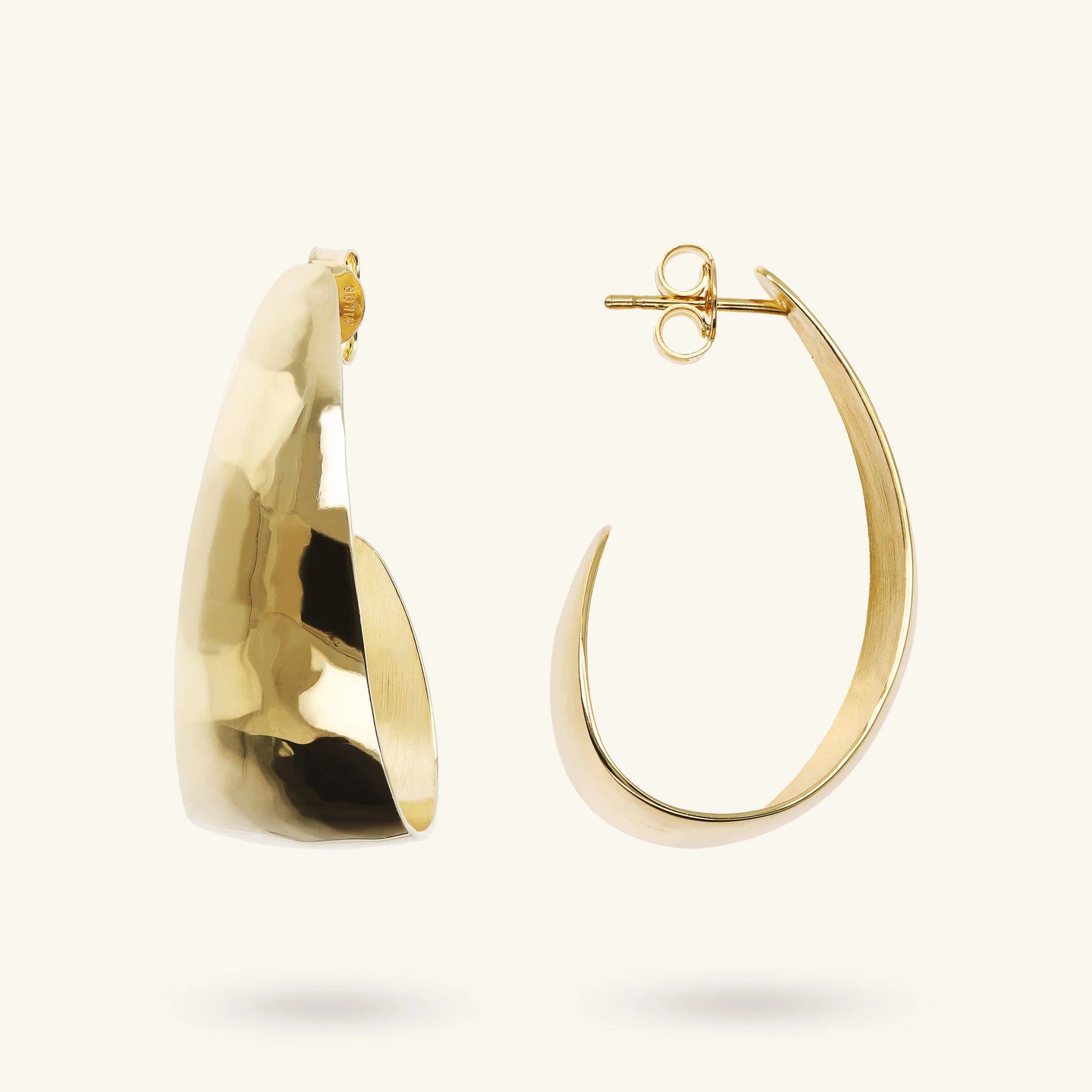 18KT Gold Plated Hammered Curl Earrings