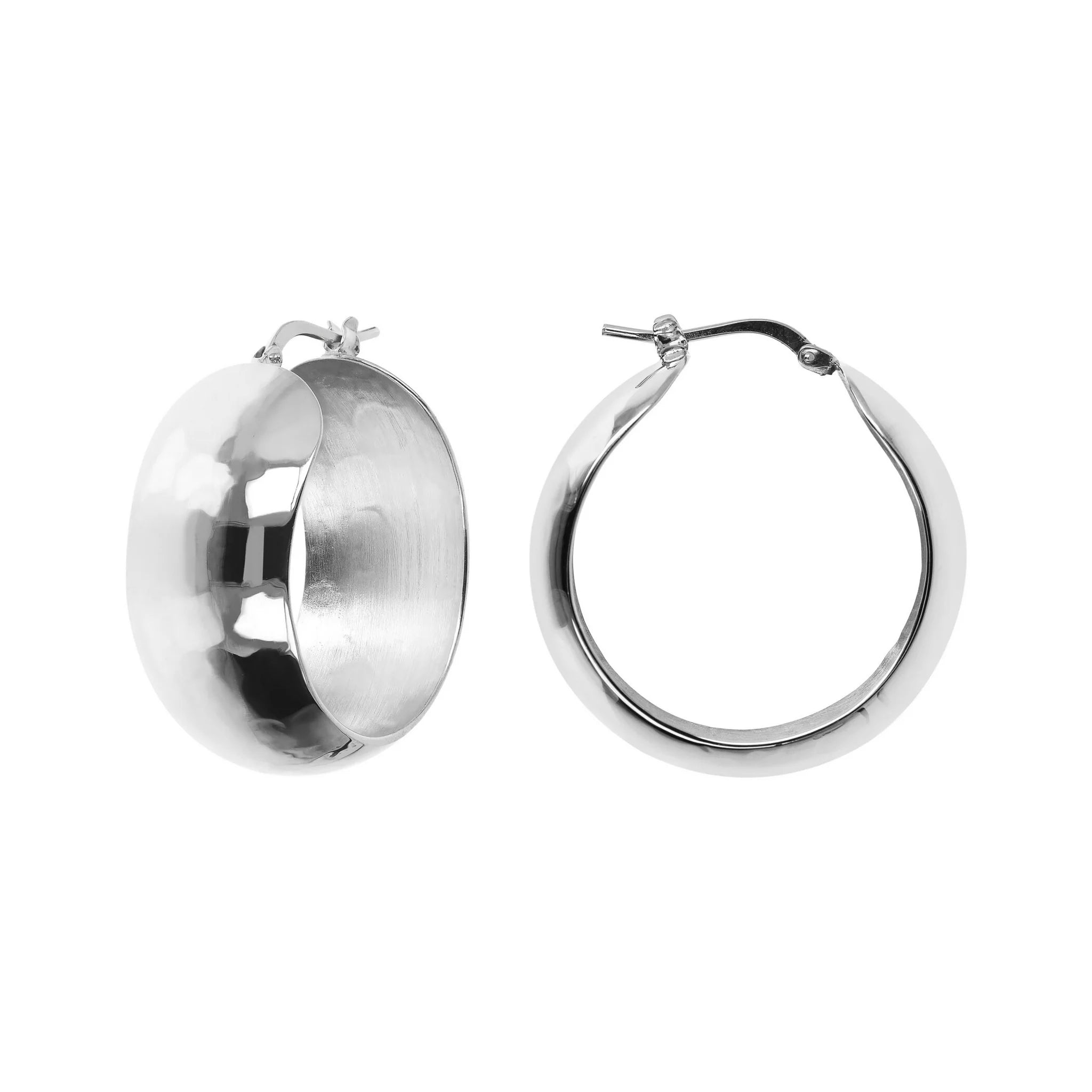 Boucles d'oreilles créoles épaisses martelées