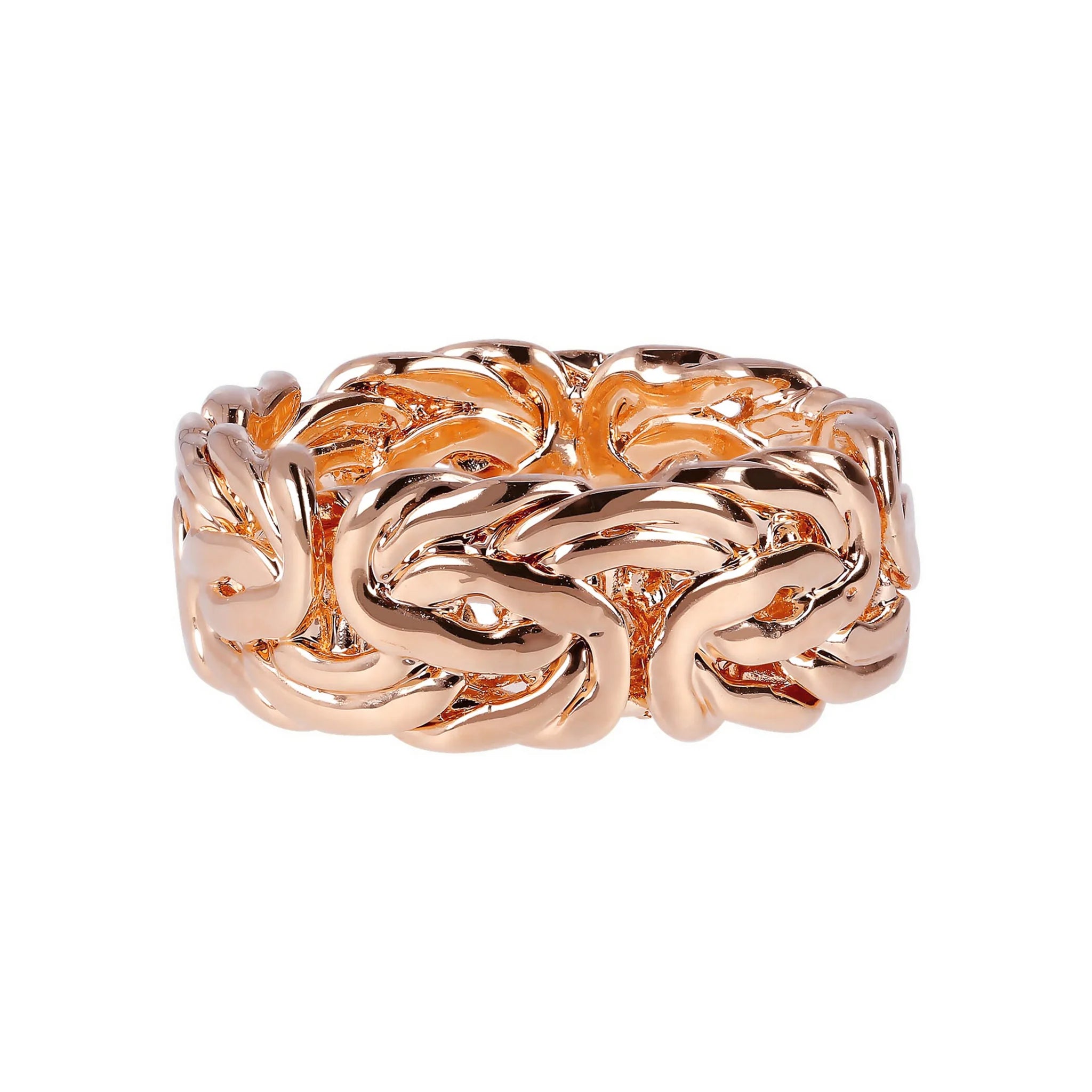 Bague à bande chaîne byzantine