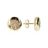 Stud Earrings with Pavé in Cubic Zirconia