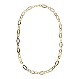 Alternating Flat Oval Chain Necklace