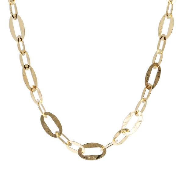 Alternating Flat Oval Chain Necklace