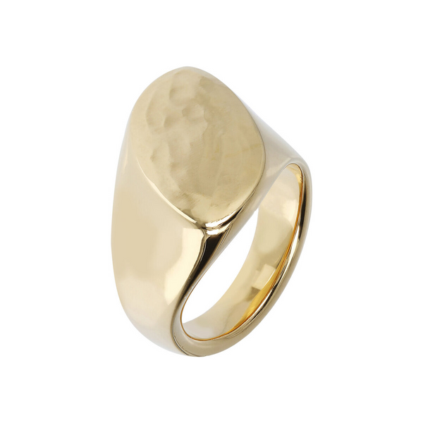 Marquise Shape Hammered Chevalier Ring