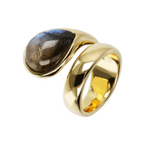 Contrarié Ring with Drop Labradorite Natural Stone