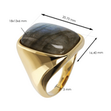 Rectangular Chevalier Ring with Labradorite