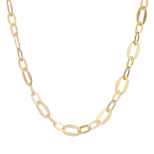 Satin Necklace with Alternating Oval Links