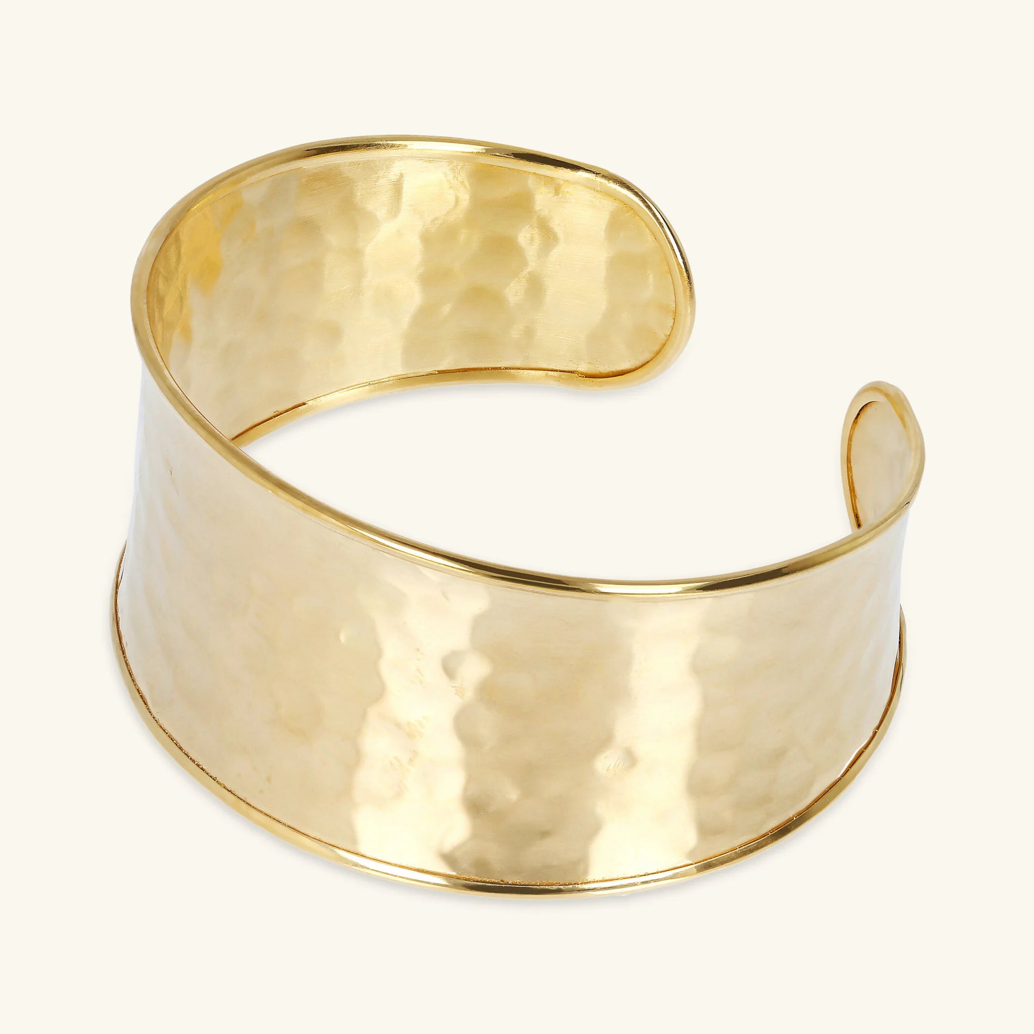 18KT Yellow Gold Plated Bracelet with Hammered Effect