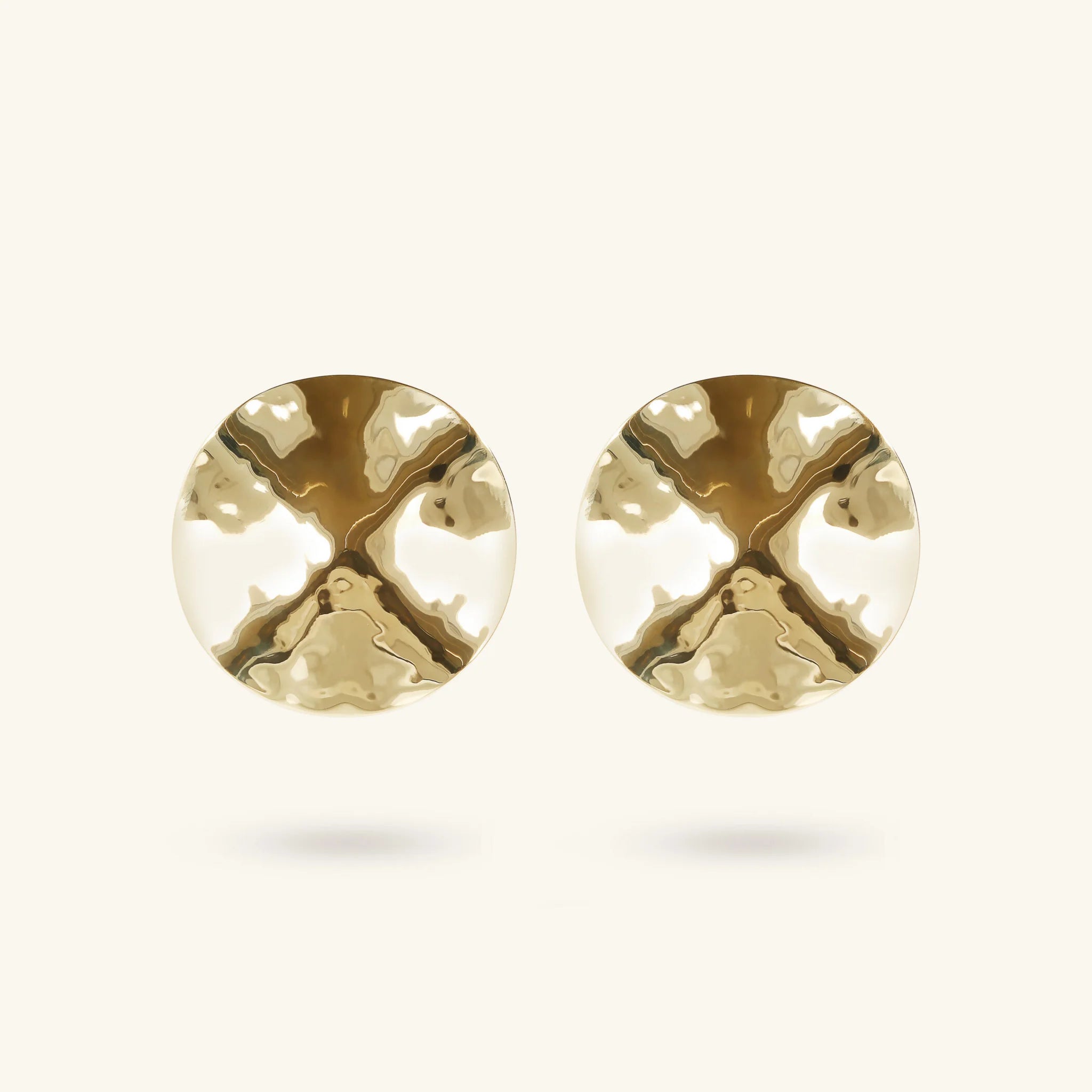 Hammered Button Stud Earrings