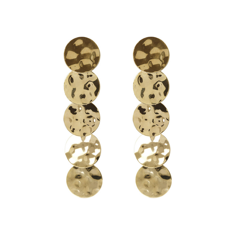 Pendant Earrings with Hammered Discs