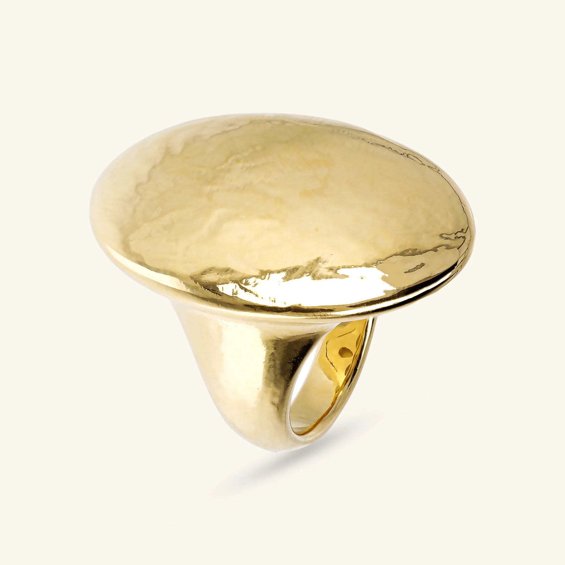 Chevalier Ring Hammered Oval Shape
